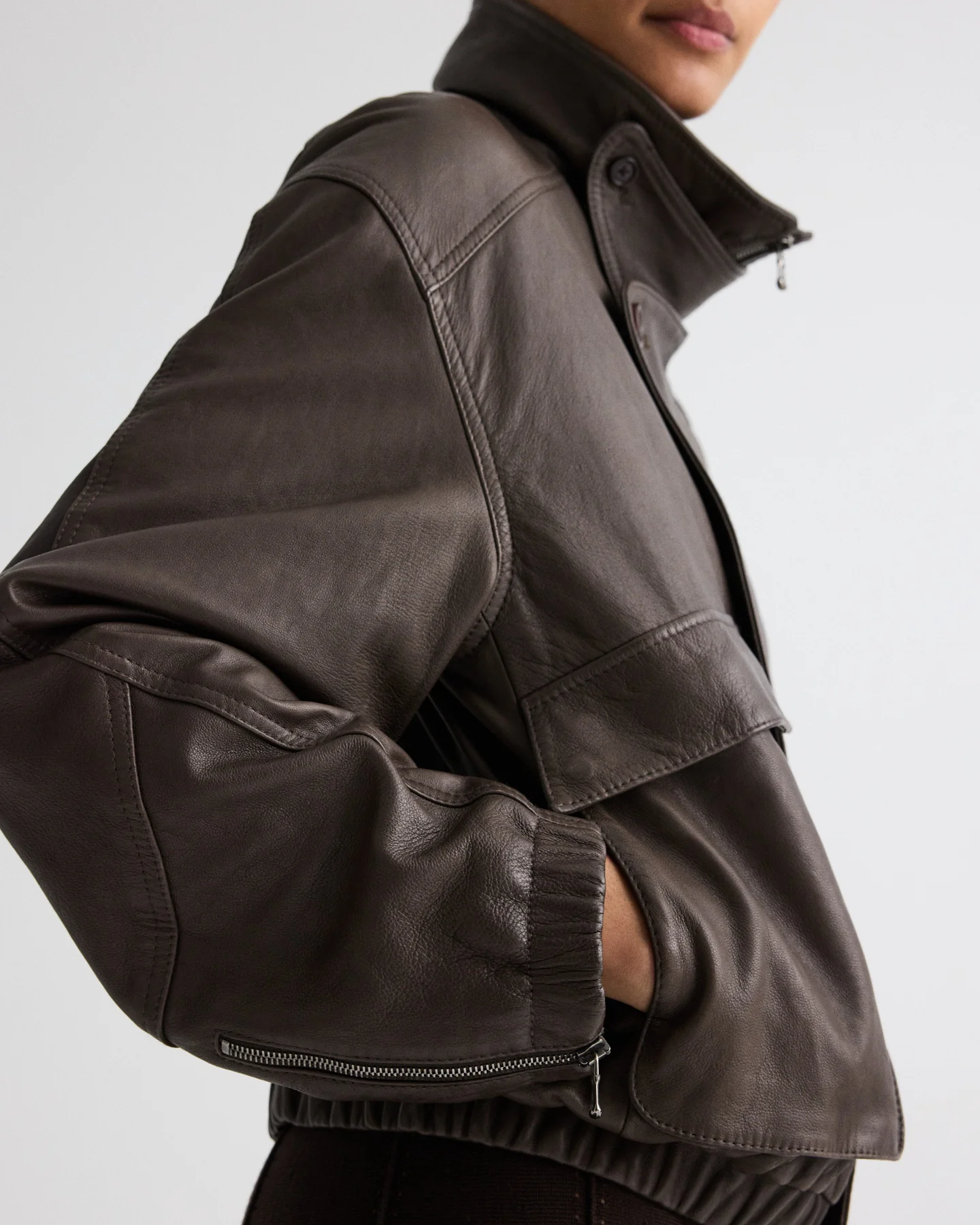 Hunter Jacket in Dolce Leather - Image 3