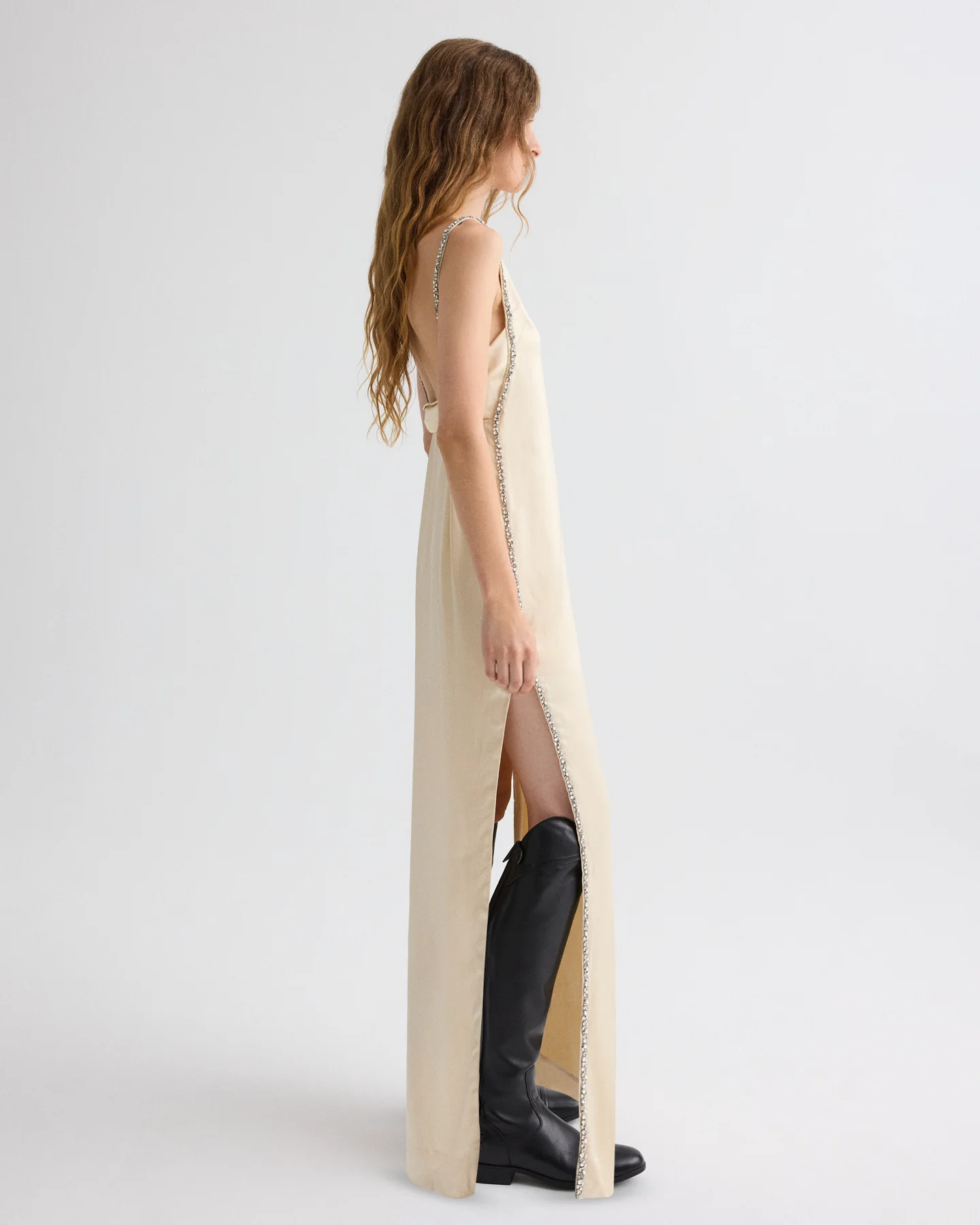 It Had to Be You Dress in Shiny Viscose Wool Satin - Image 3