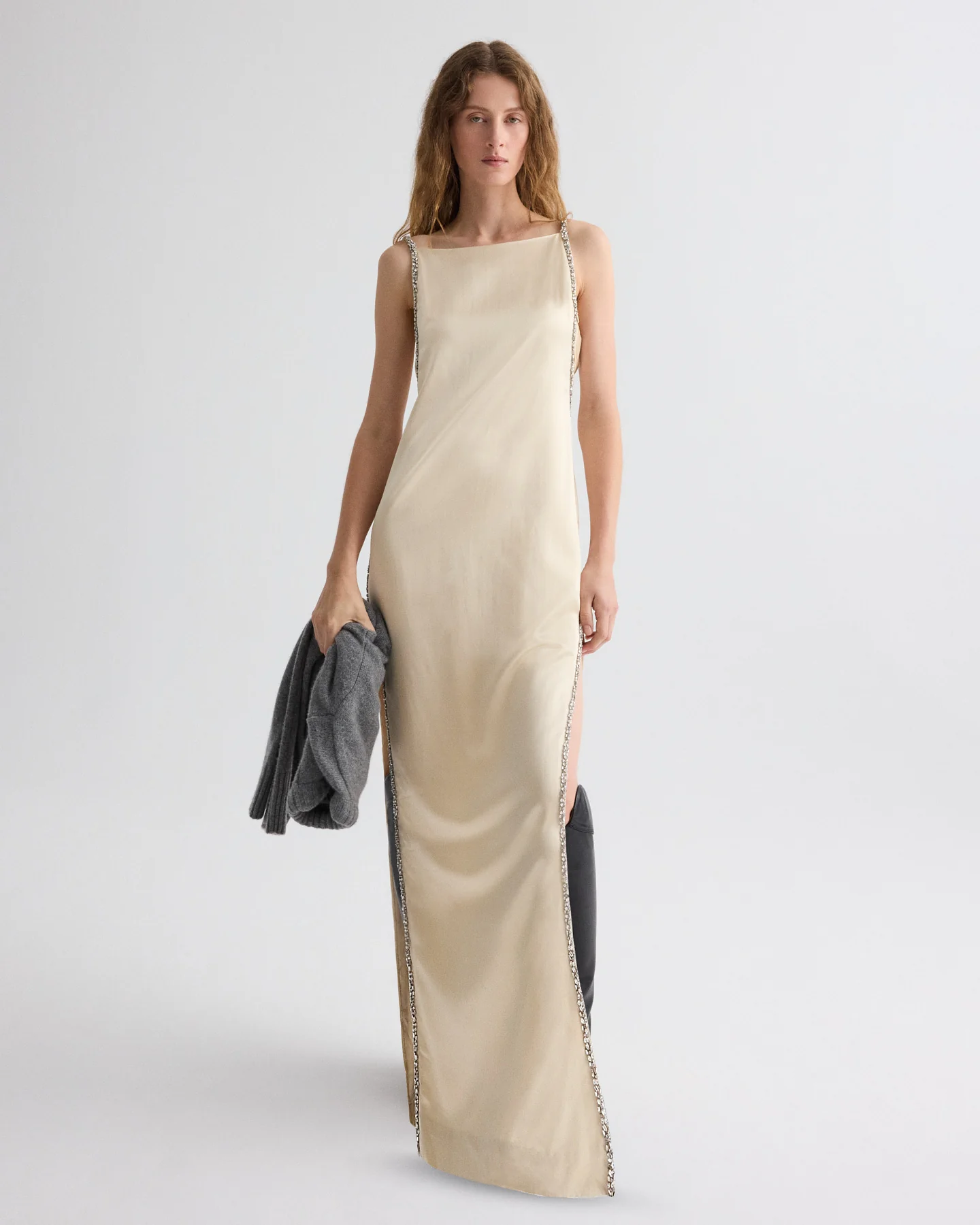 It Had to Be You Dress in Shiny Viscose Wool Satin - Image 6
