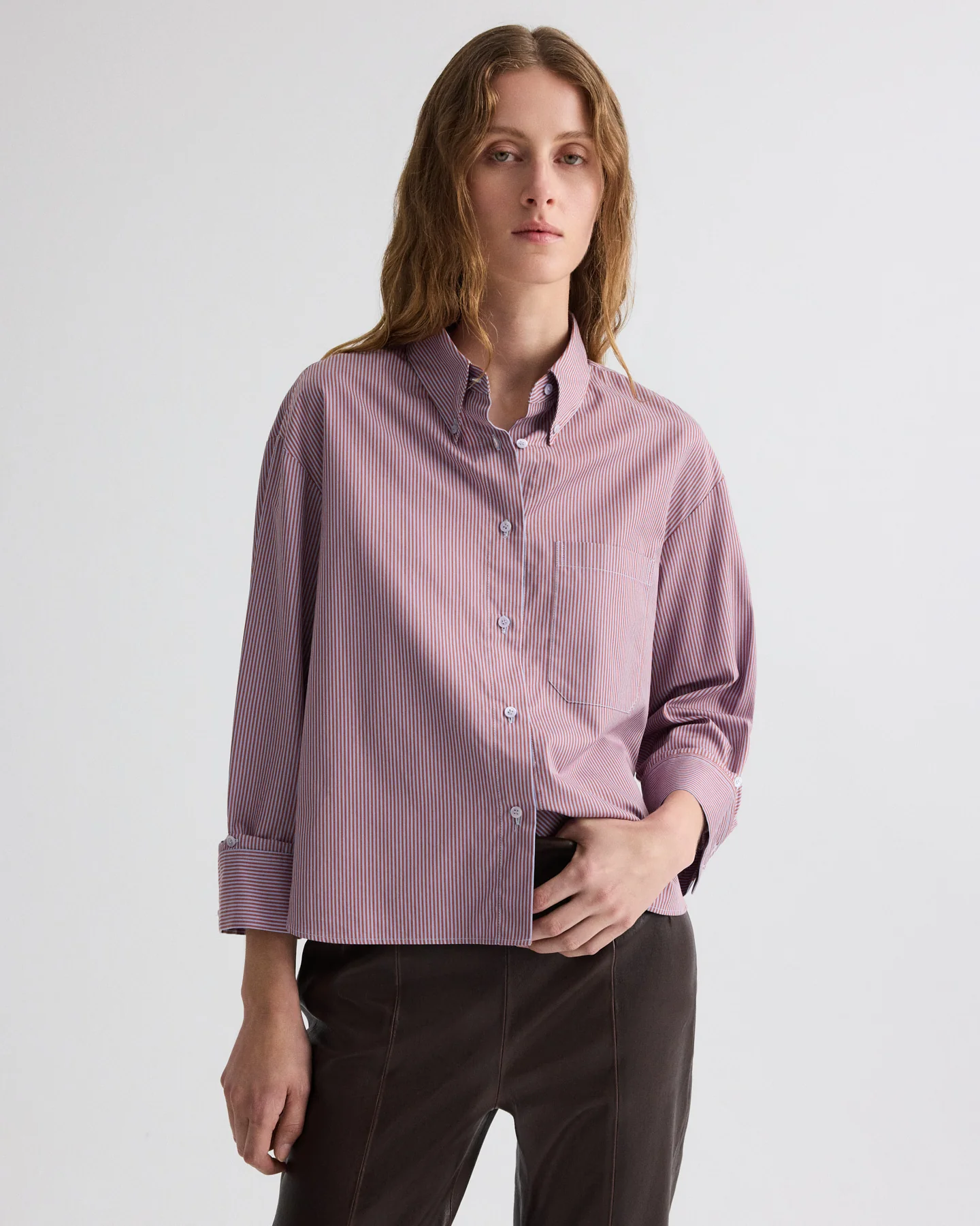 J.D. Shirt in Framed Micro Striped Shirting - Image 4