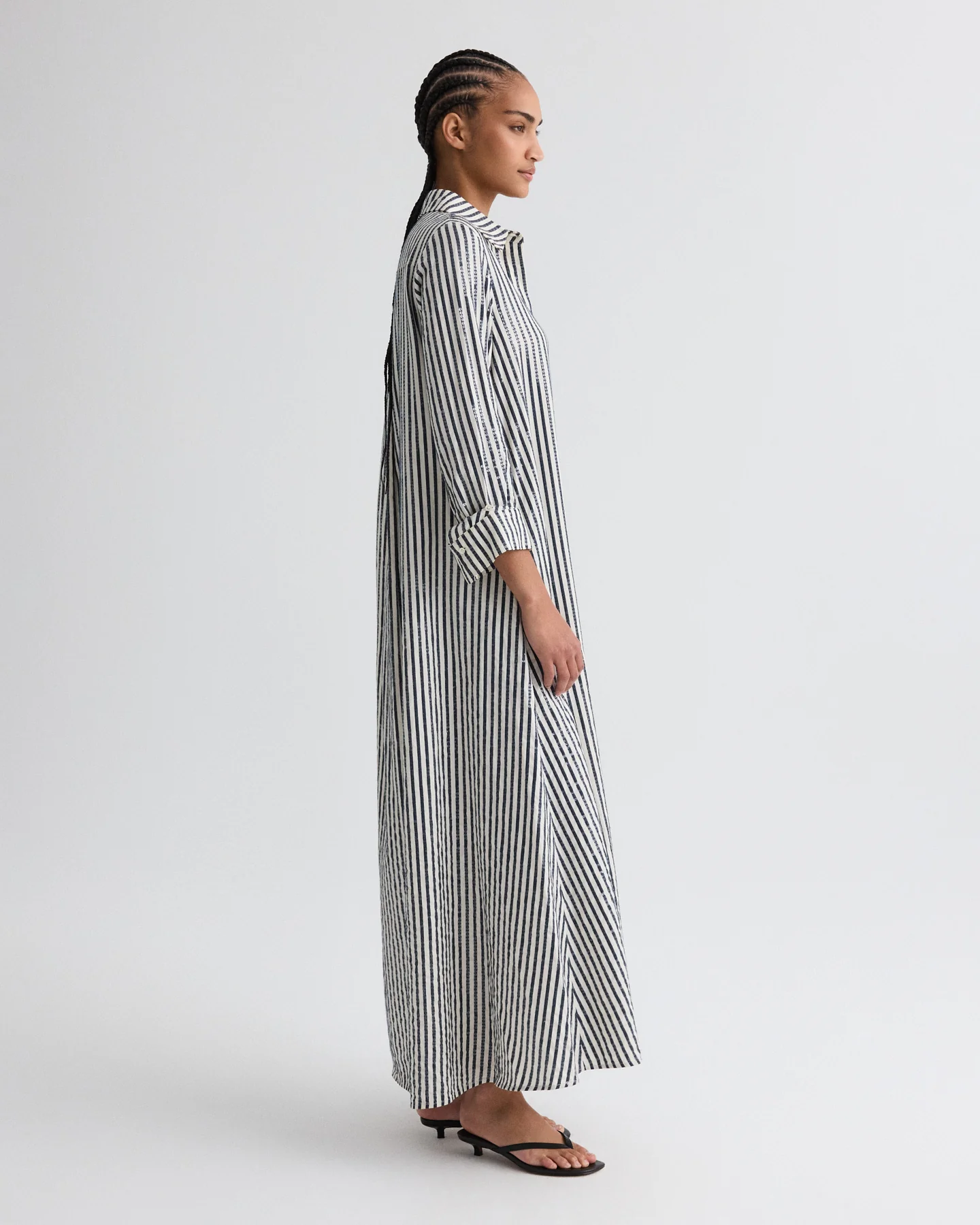 Jenny's Gown in Clear Sequin on Stripe - Image 4