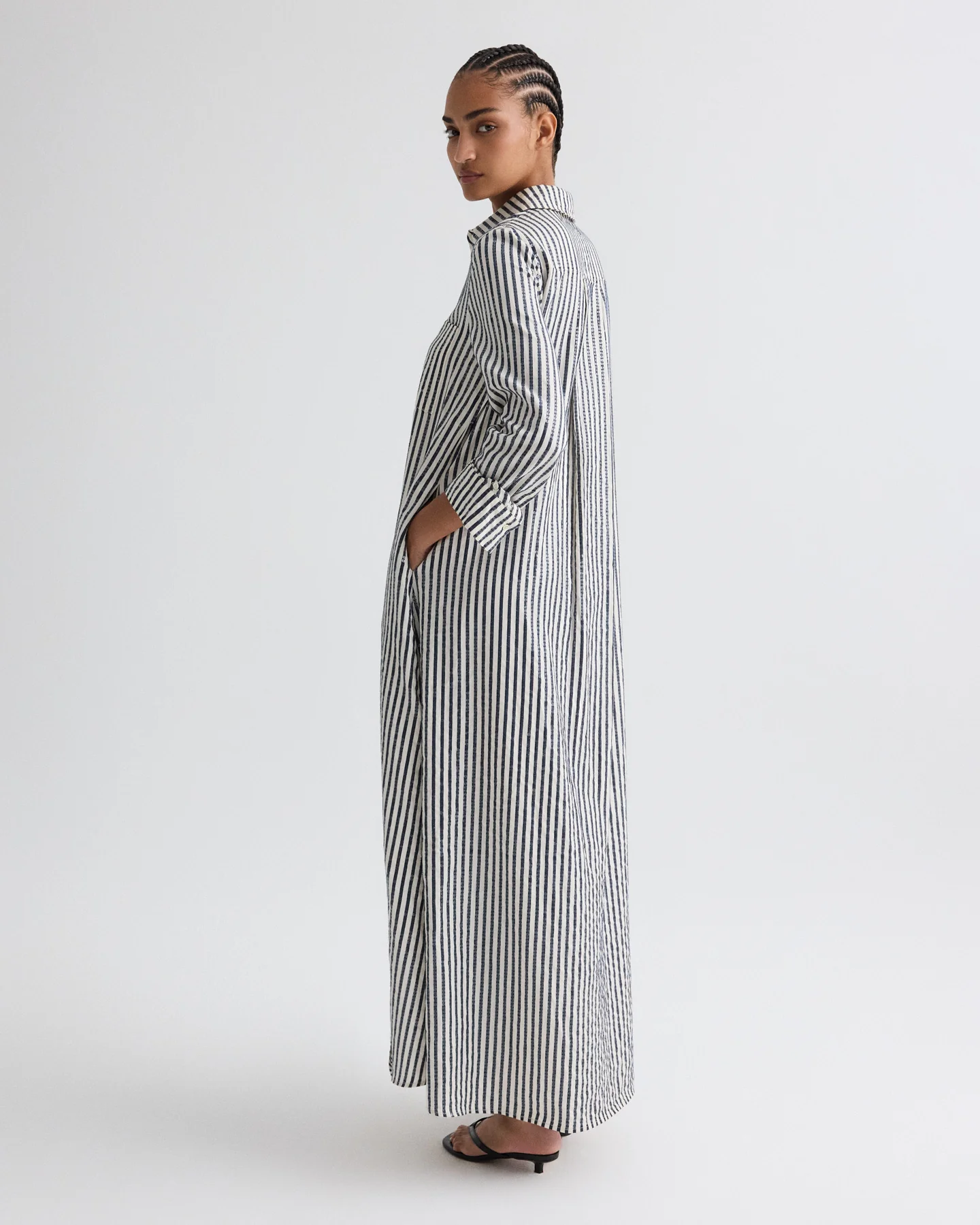 Jenny's Gown in Clear Sequin on Stripe - Image 5