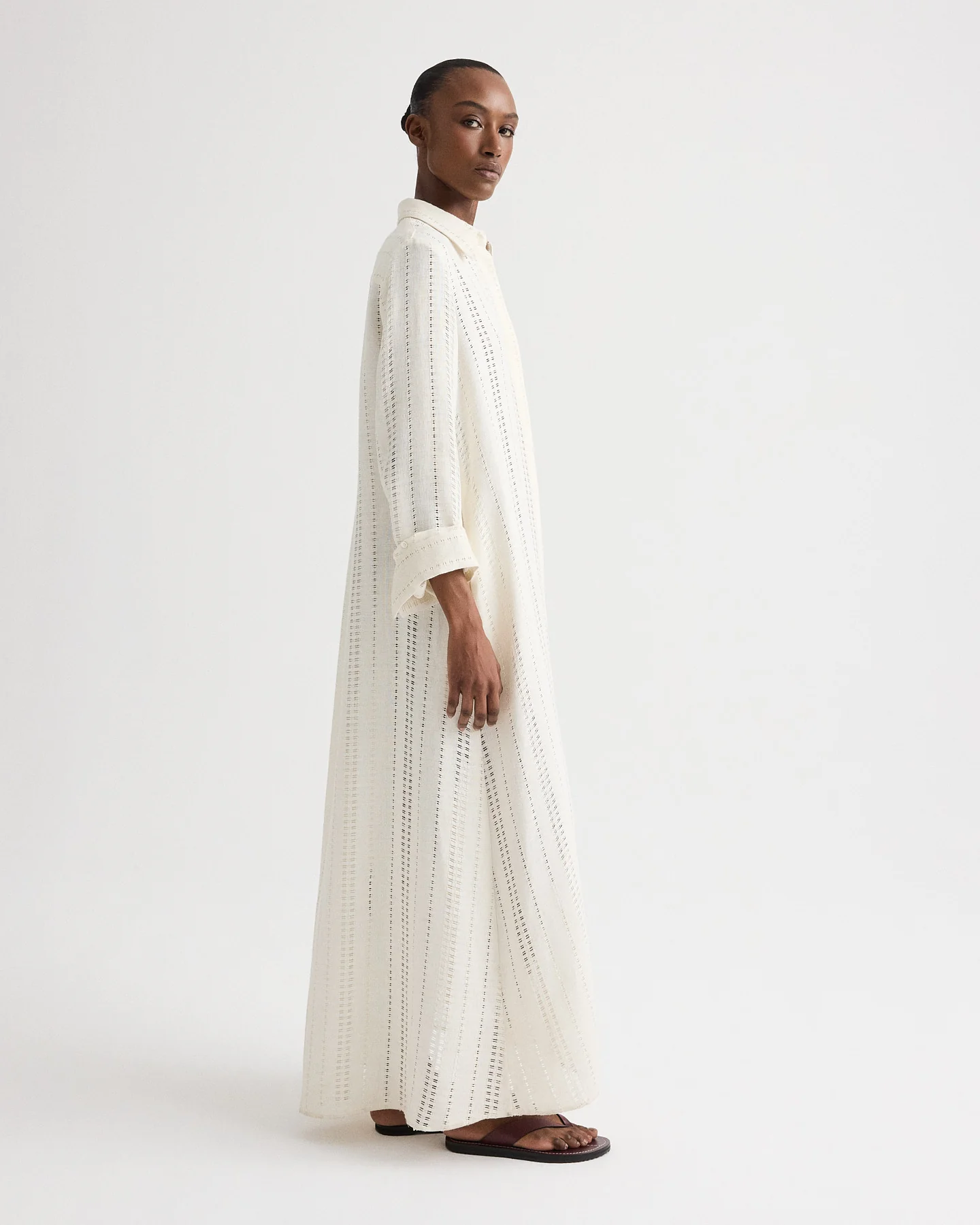 Jenny's Gown in Ladder Weave Linen - Image 4