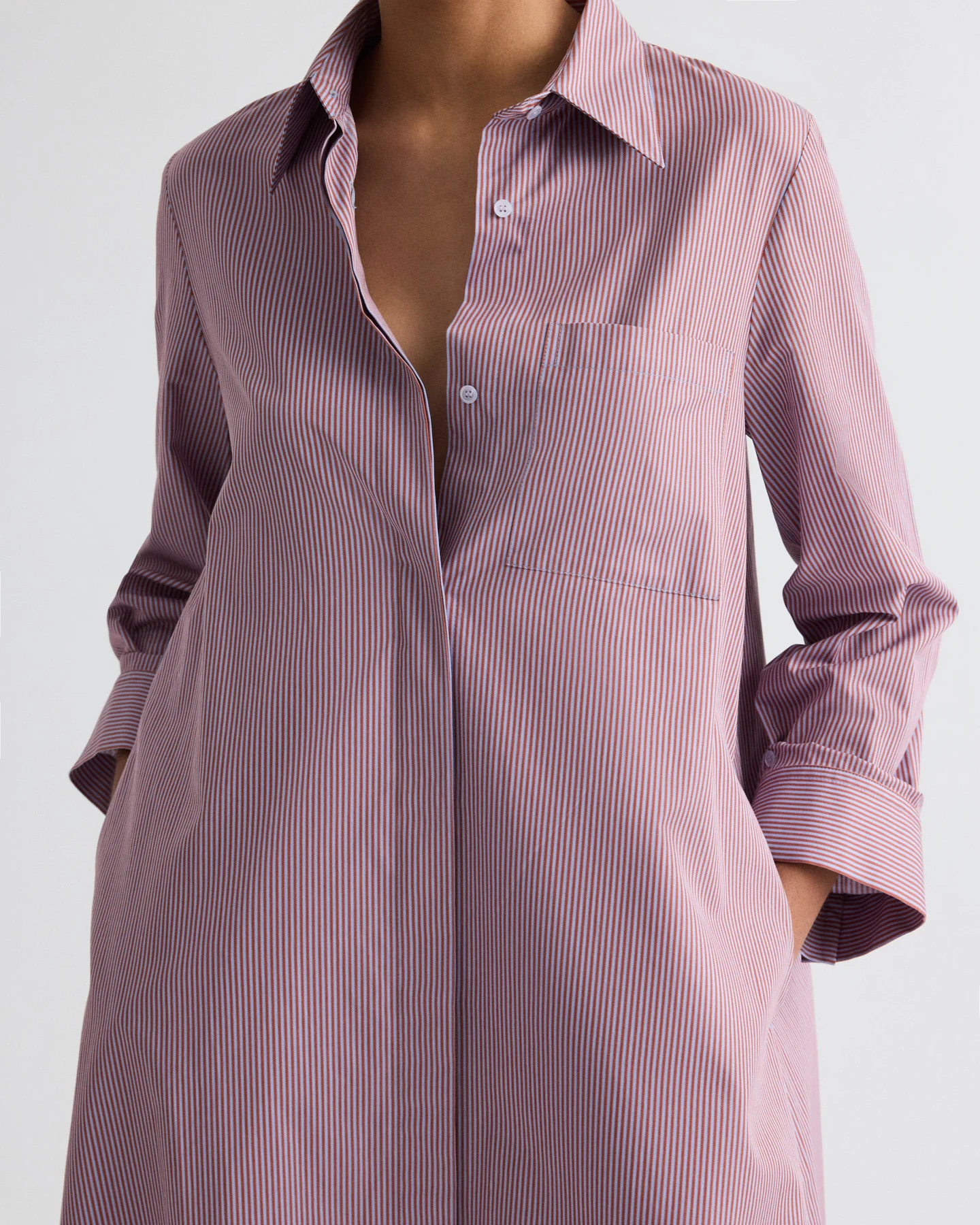 Jenny's Gown in Framed Micro Striped Shirting - Image 2