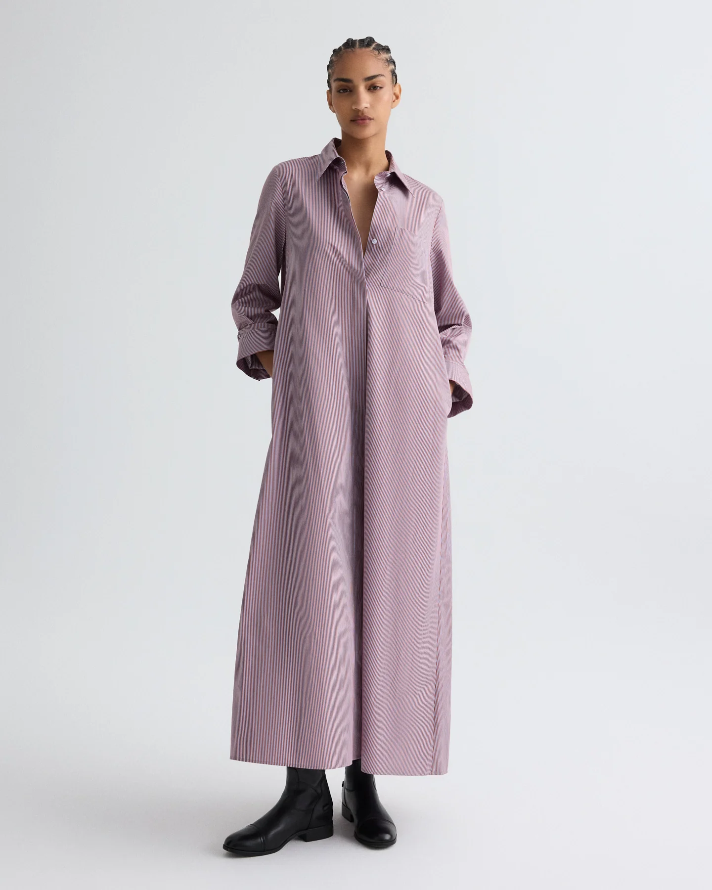 Jenny's Gown in Framed Micro Striped Shirting - Image 3