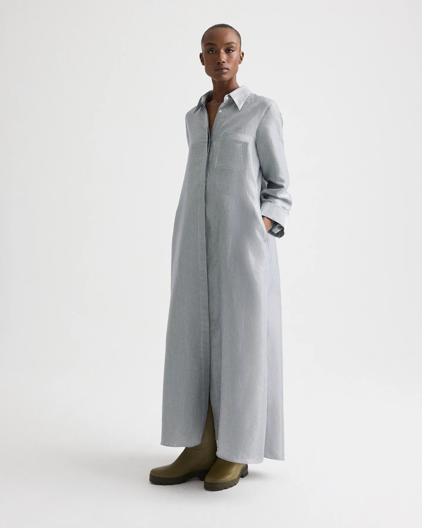Jenny's Gown in Glossy Mini Stripe - Image 4