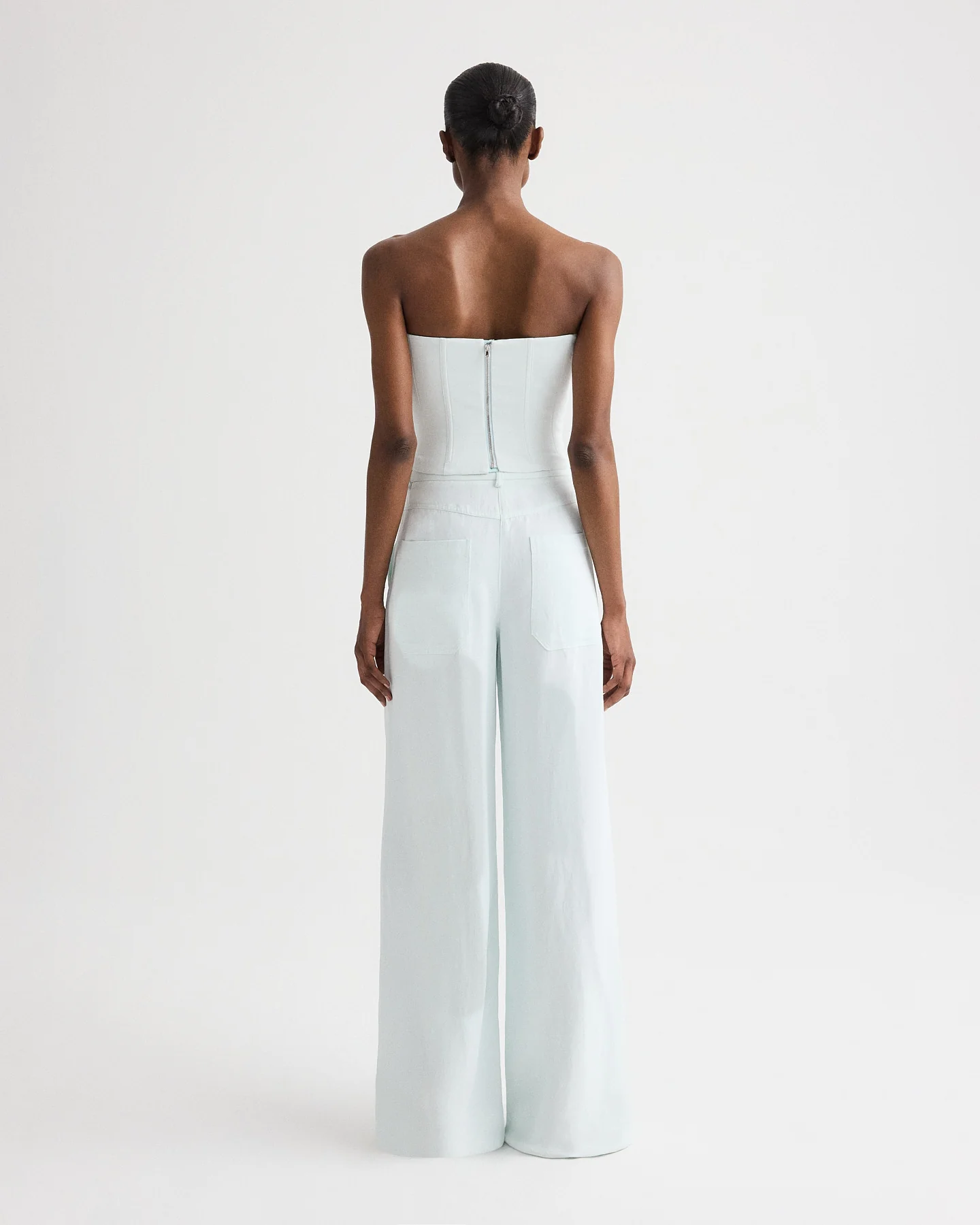 Jillian Bustier in Coated Viscose Linen - Image 5