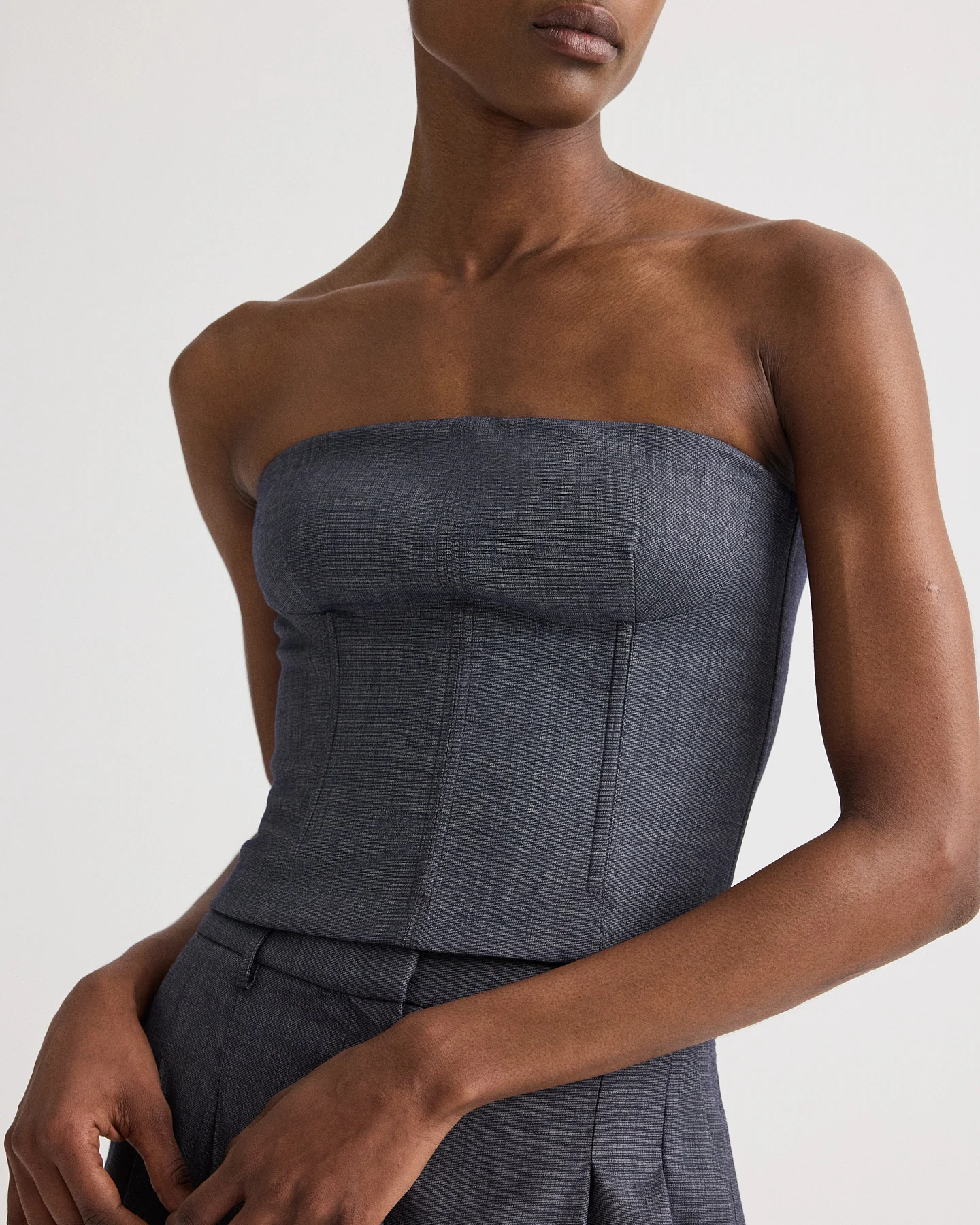 Jillian Bustier in Lightweight Viscose Wool
