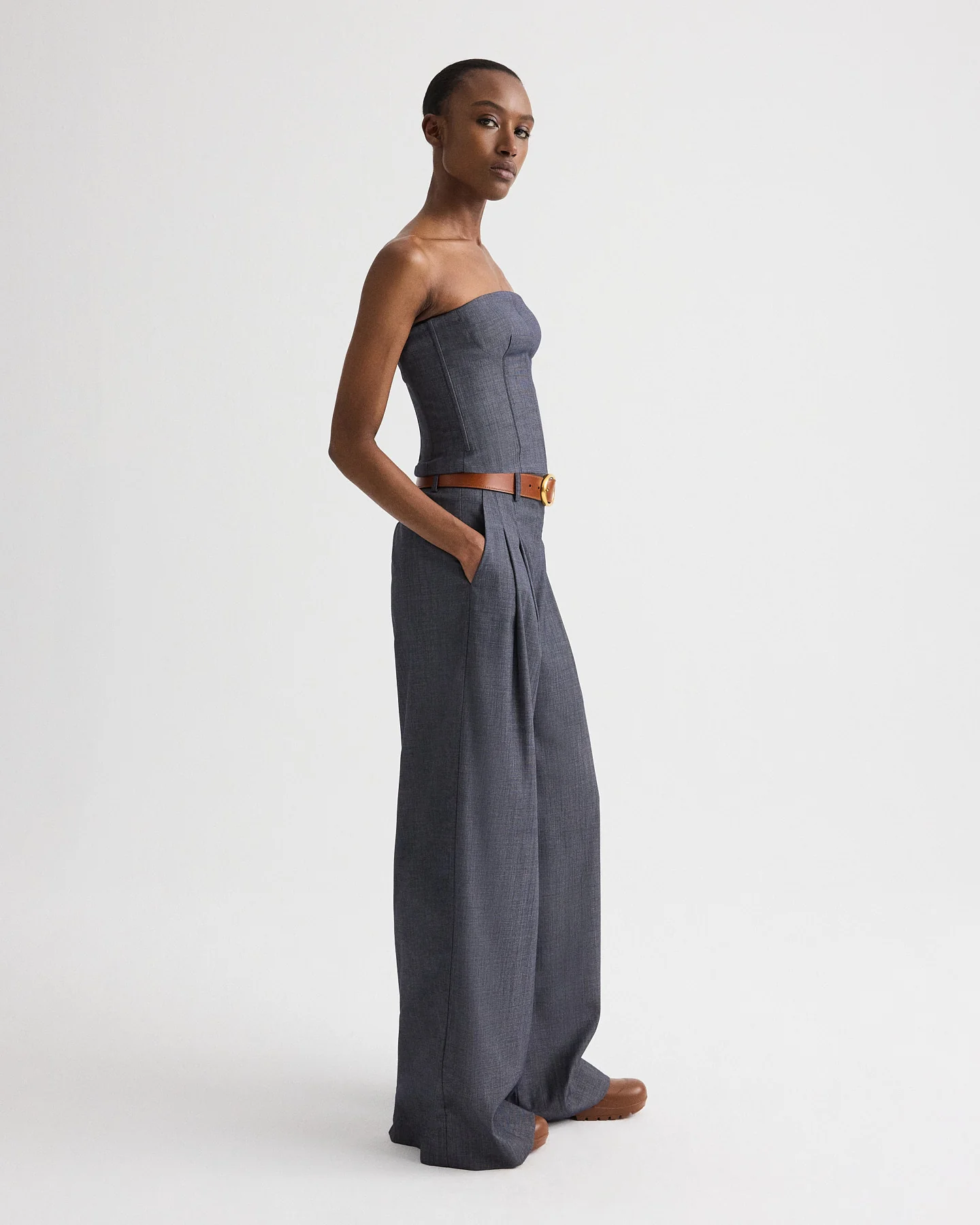Jillian Bustier in Lightweight Viscose Wool - Image 4