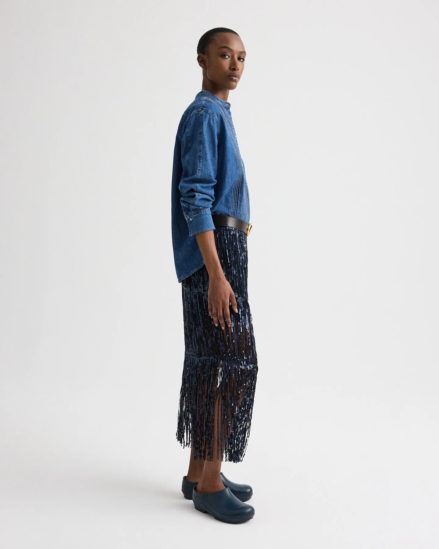 Laurel Skirt in Trapped Fringe Sequin - Image 3