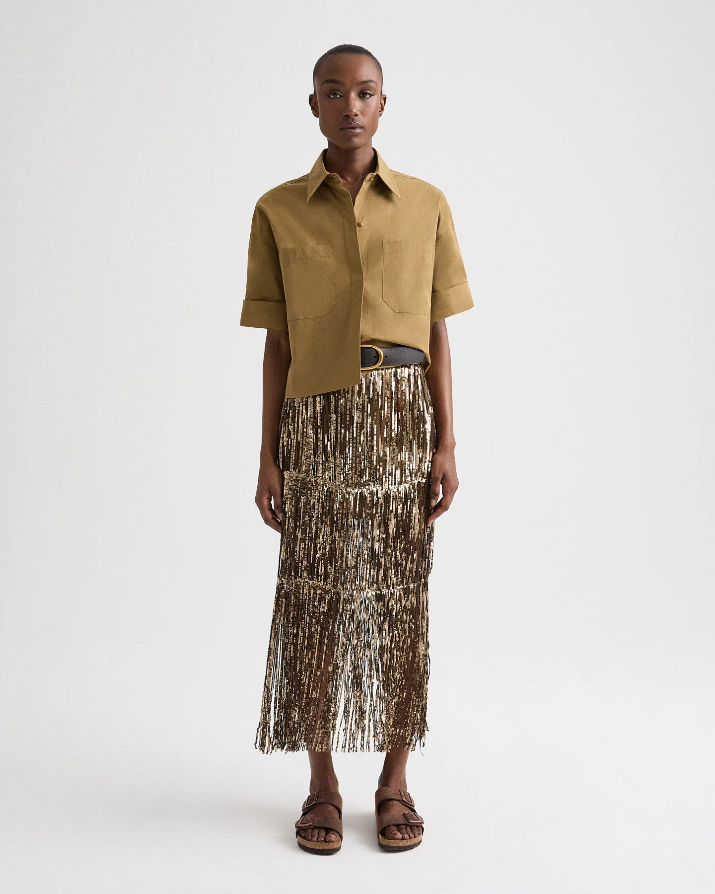 Laurel Skirt in Trapped Fringe Sequin