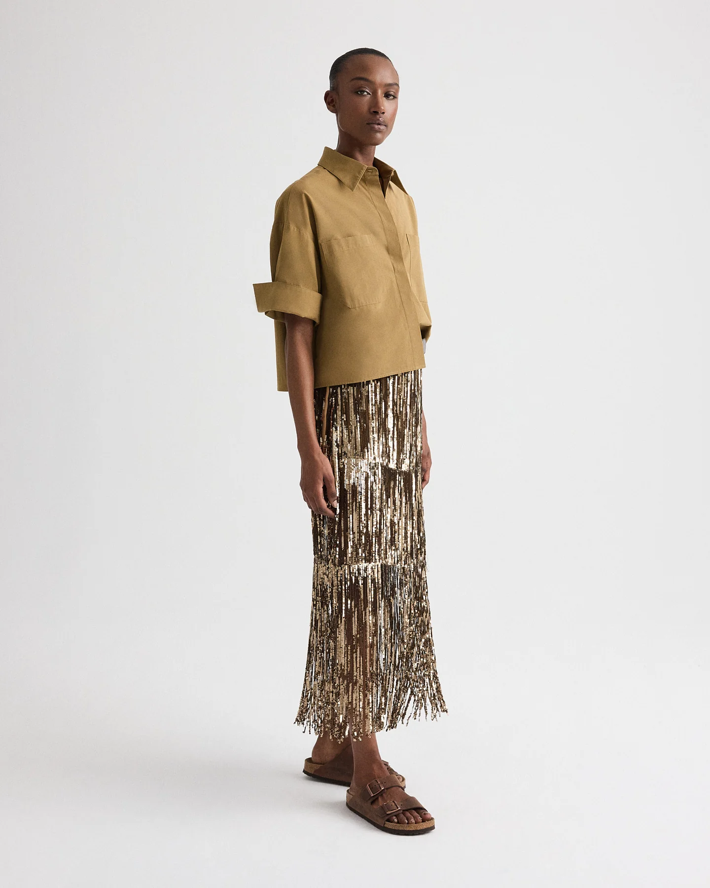 Laurel Skirt in Trapped Fringe Sequin - Image 3