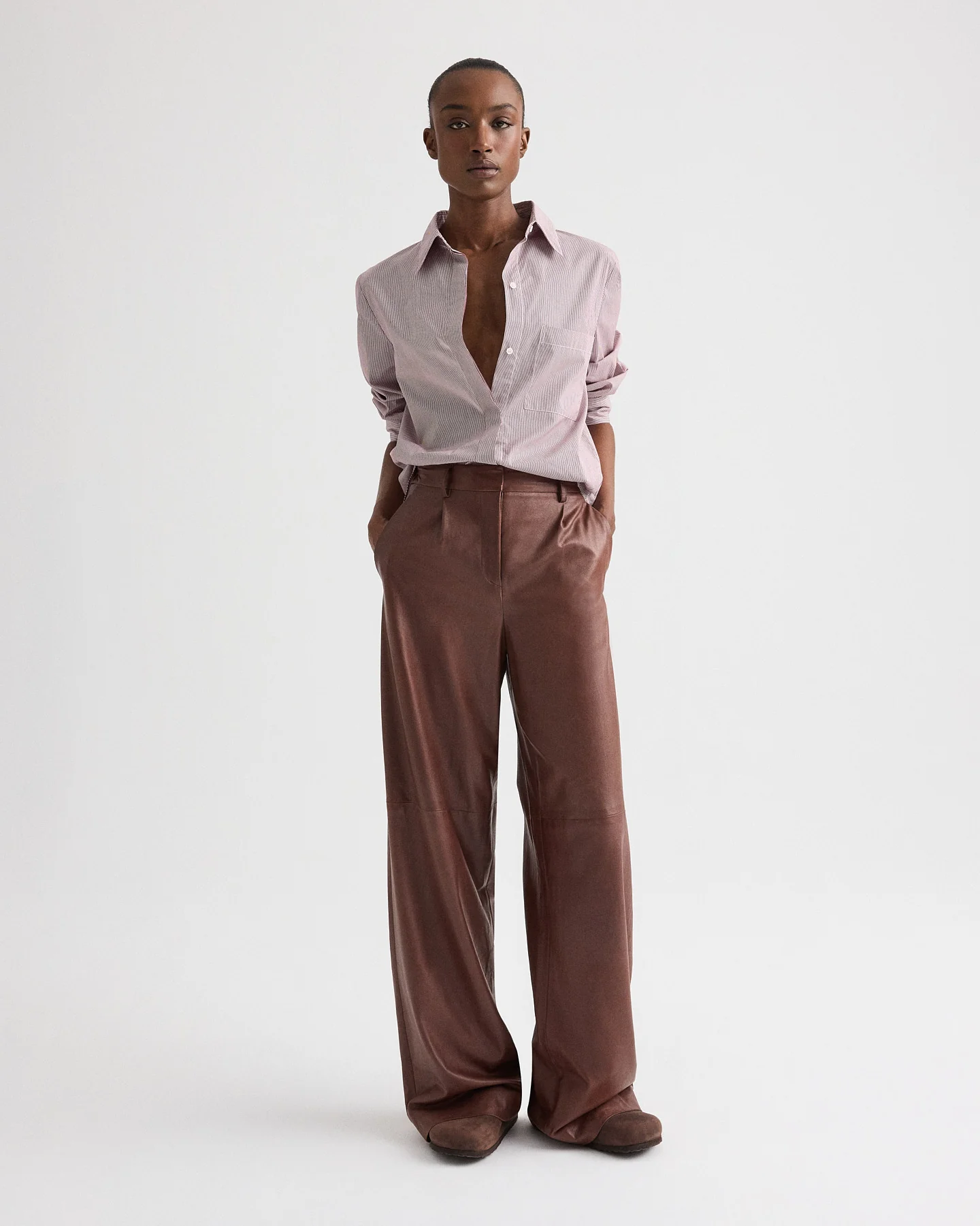 Leather Hudson St Pant in Paper Leather
