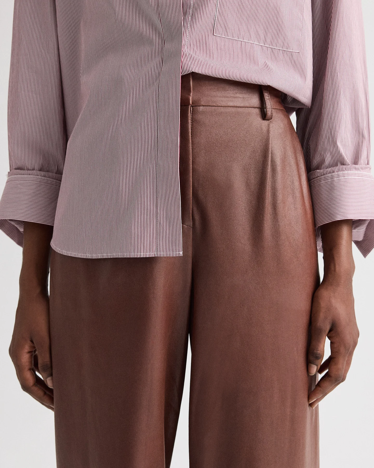 Leather Hudson St Pant in Paper Leather - Image 2