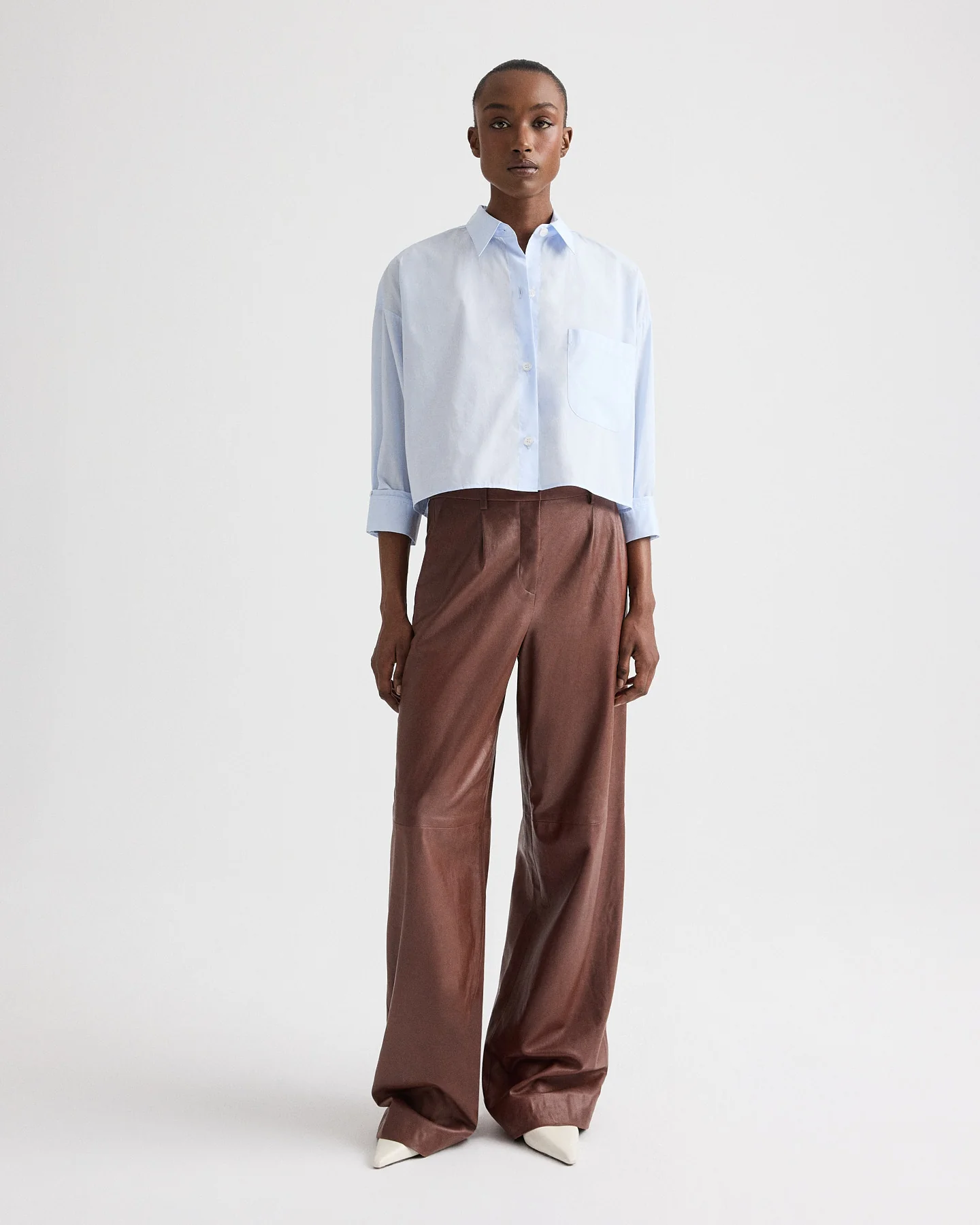 Leather Hudson St Pant in Paper Leather - Image 6