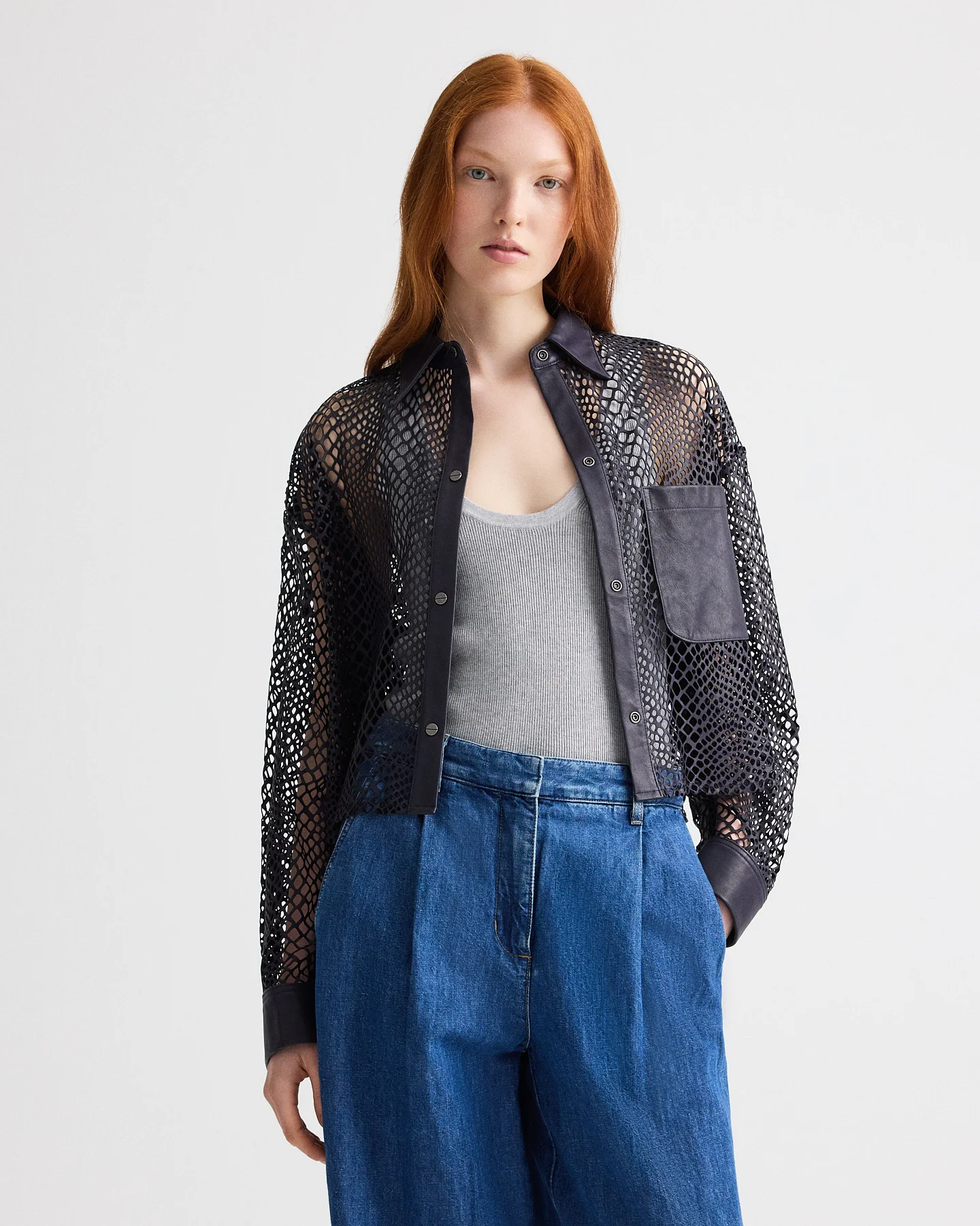 Little Big Joe Shirt in Laser Cut Snake Leather - Image 2