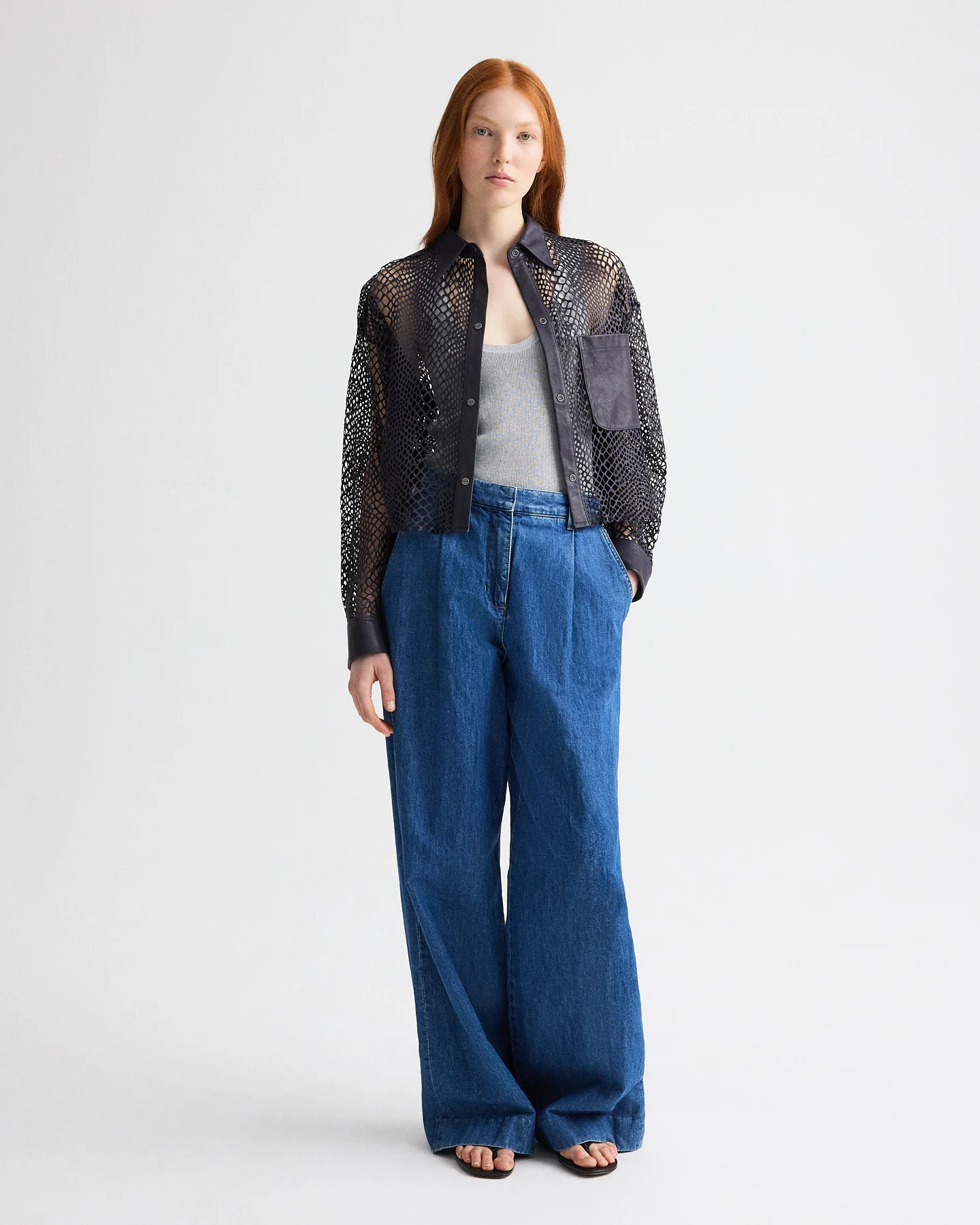 Little Big Joe Shirt in Laser Cut Snake Leather - Image 3
