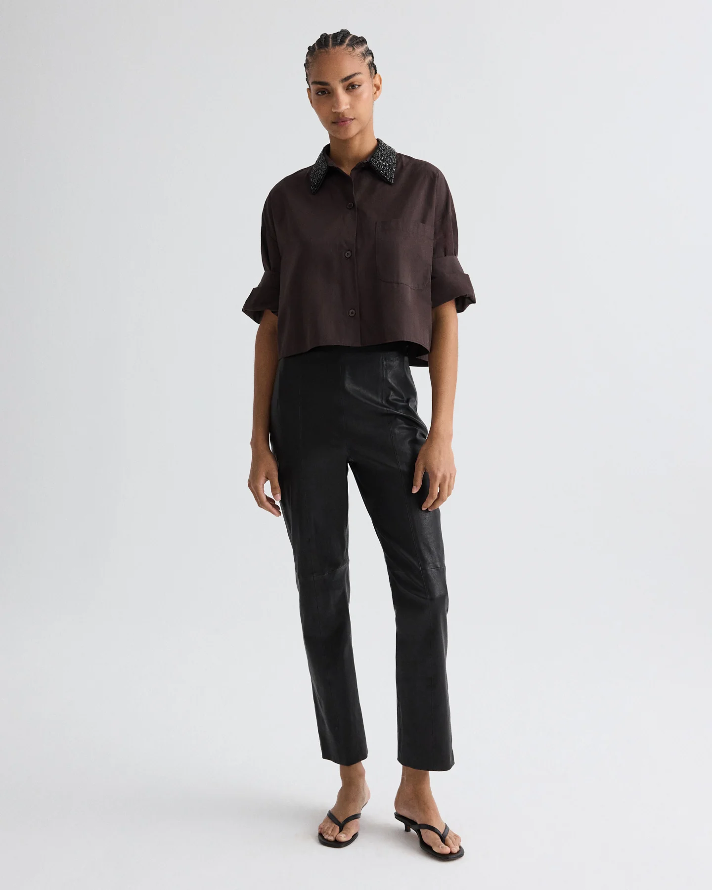 Logan Pant in Stretch Leather - Image 3