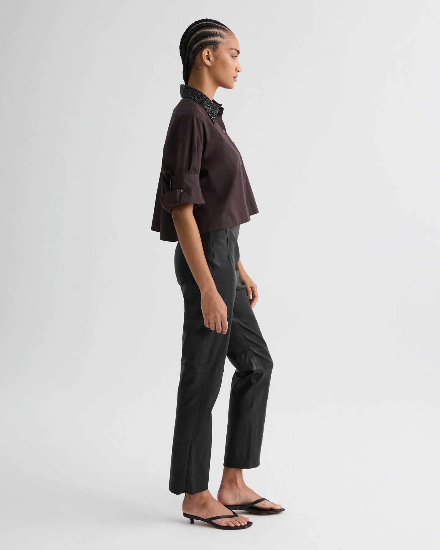Logan Pant in Stretch Leather - Image 4