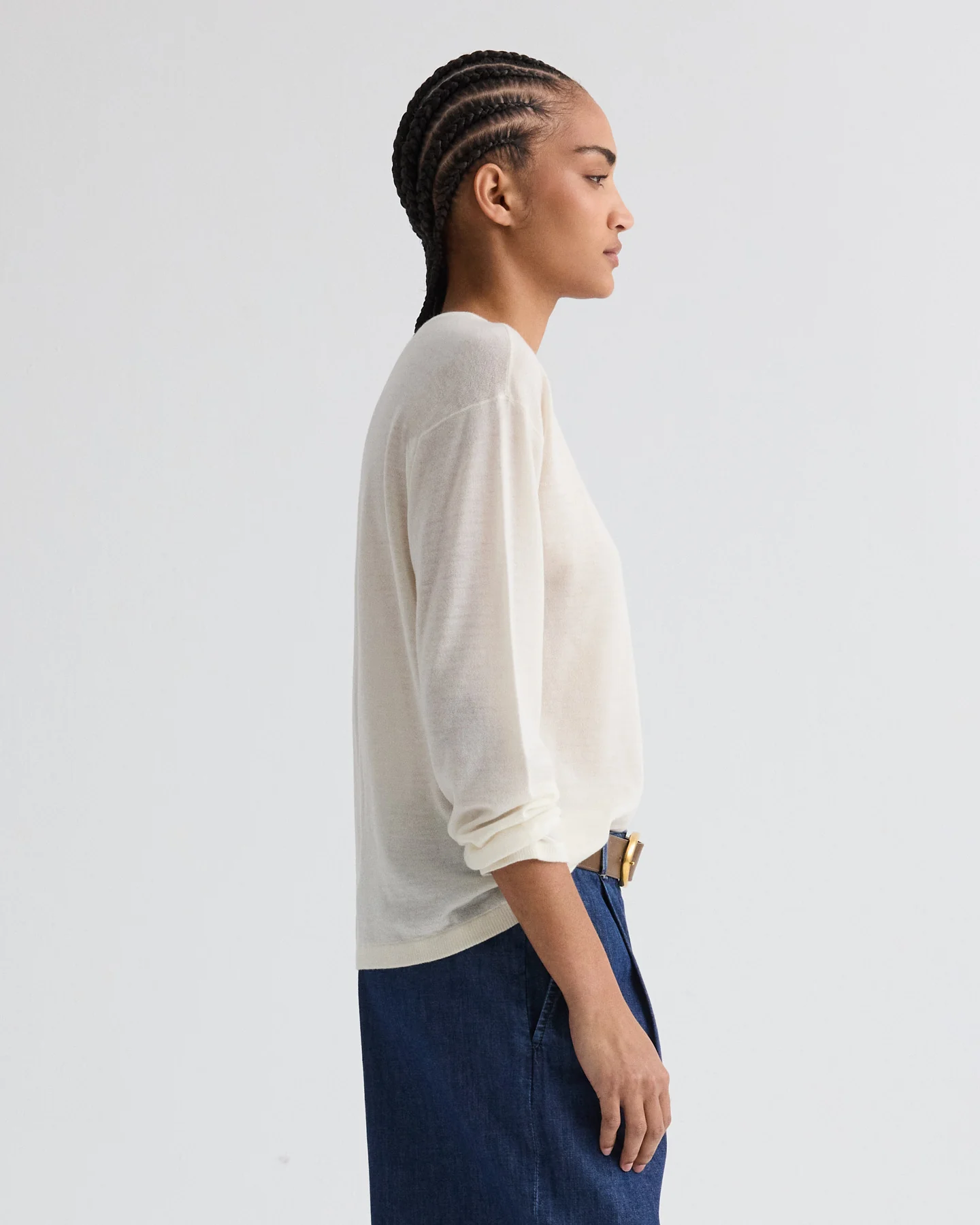 Long Sleeve True Crewneck in Superfine Cashmere - Image 3