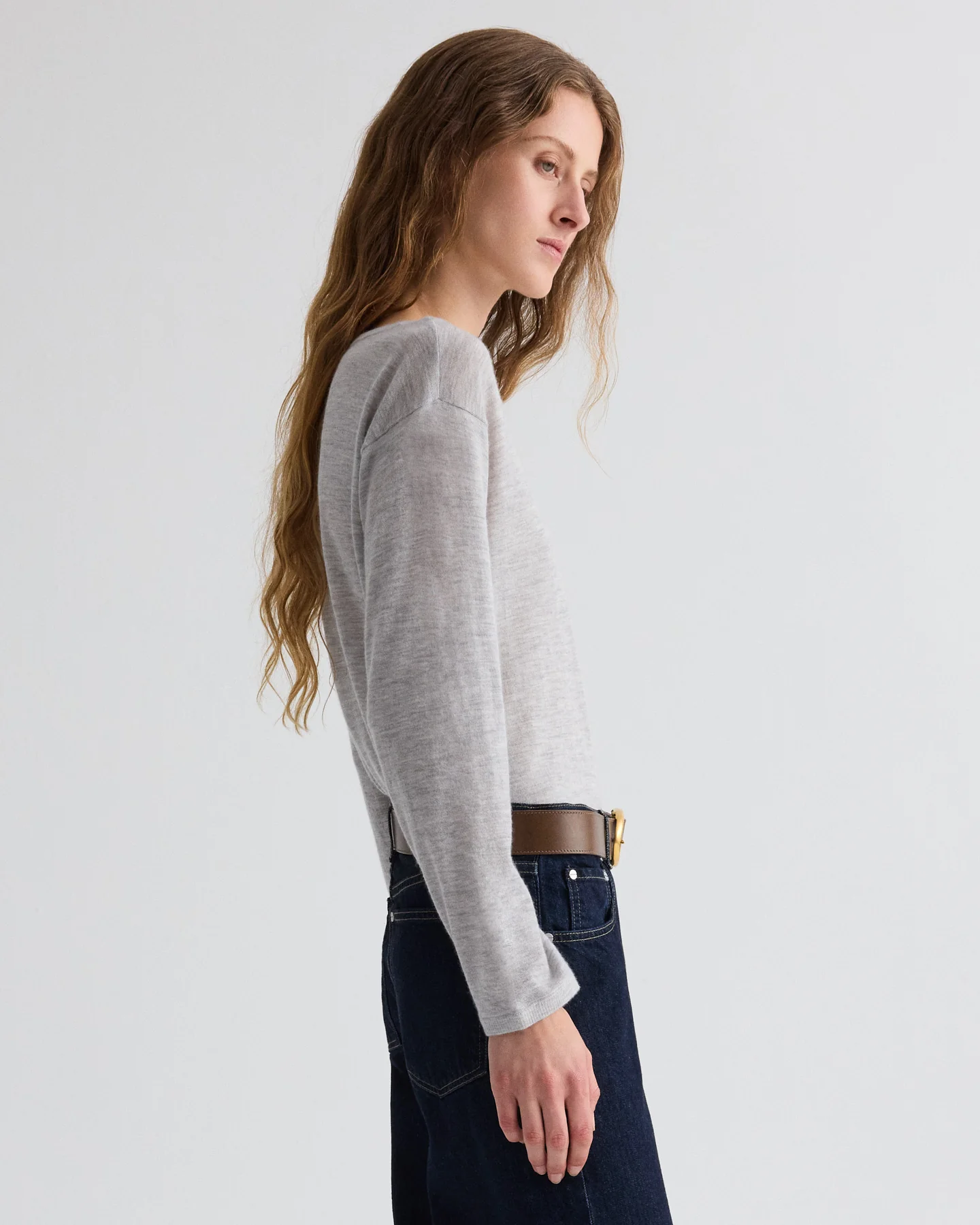 Long Sleeve True Crewneck in Superfine Cashmere - Image 4