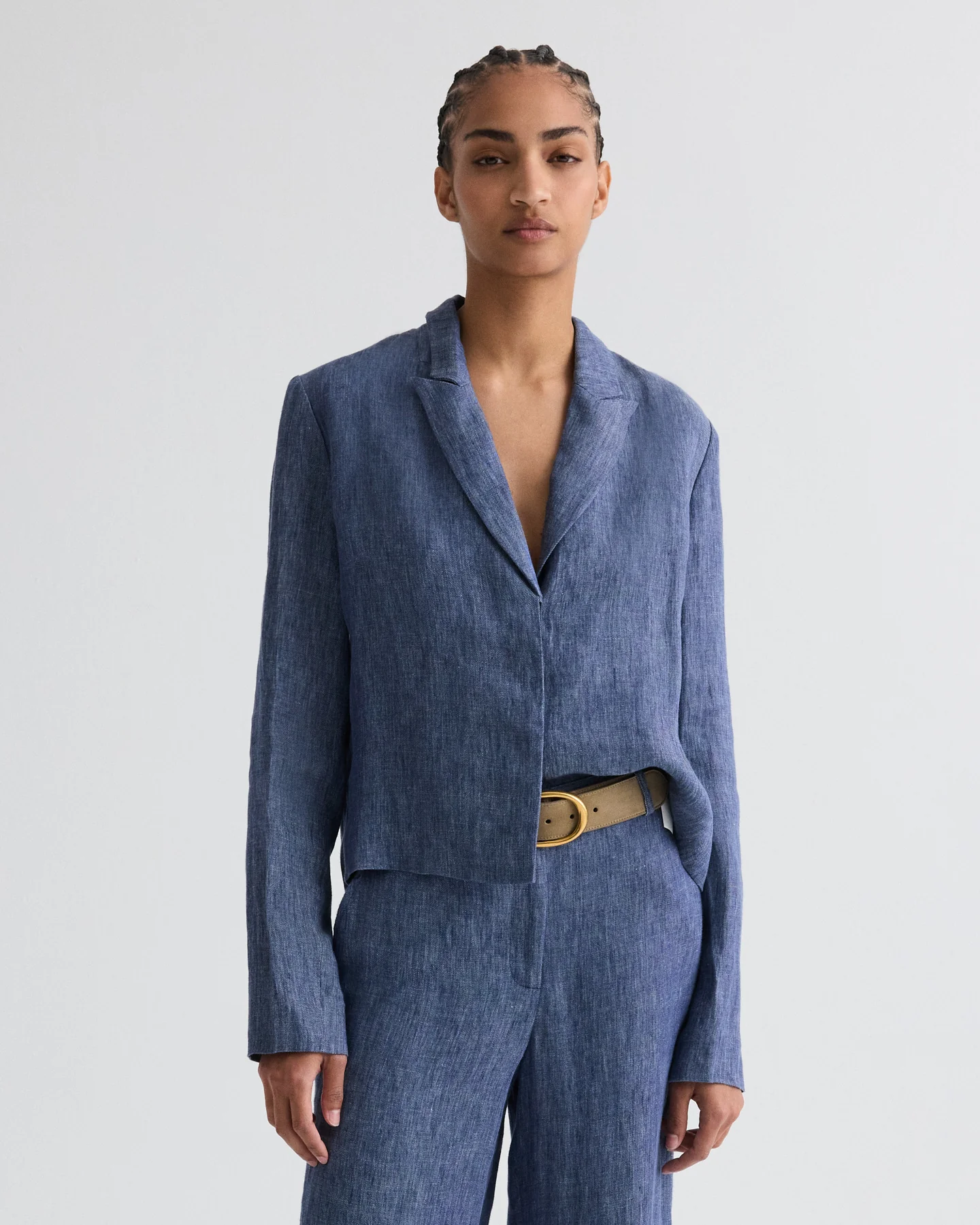 Lucy Top in Washed Hemp Denim