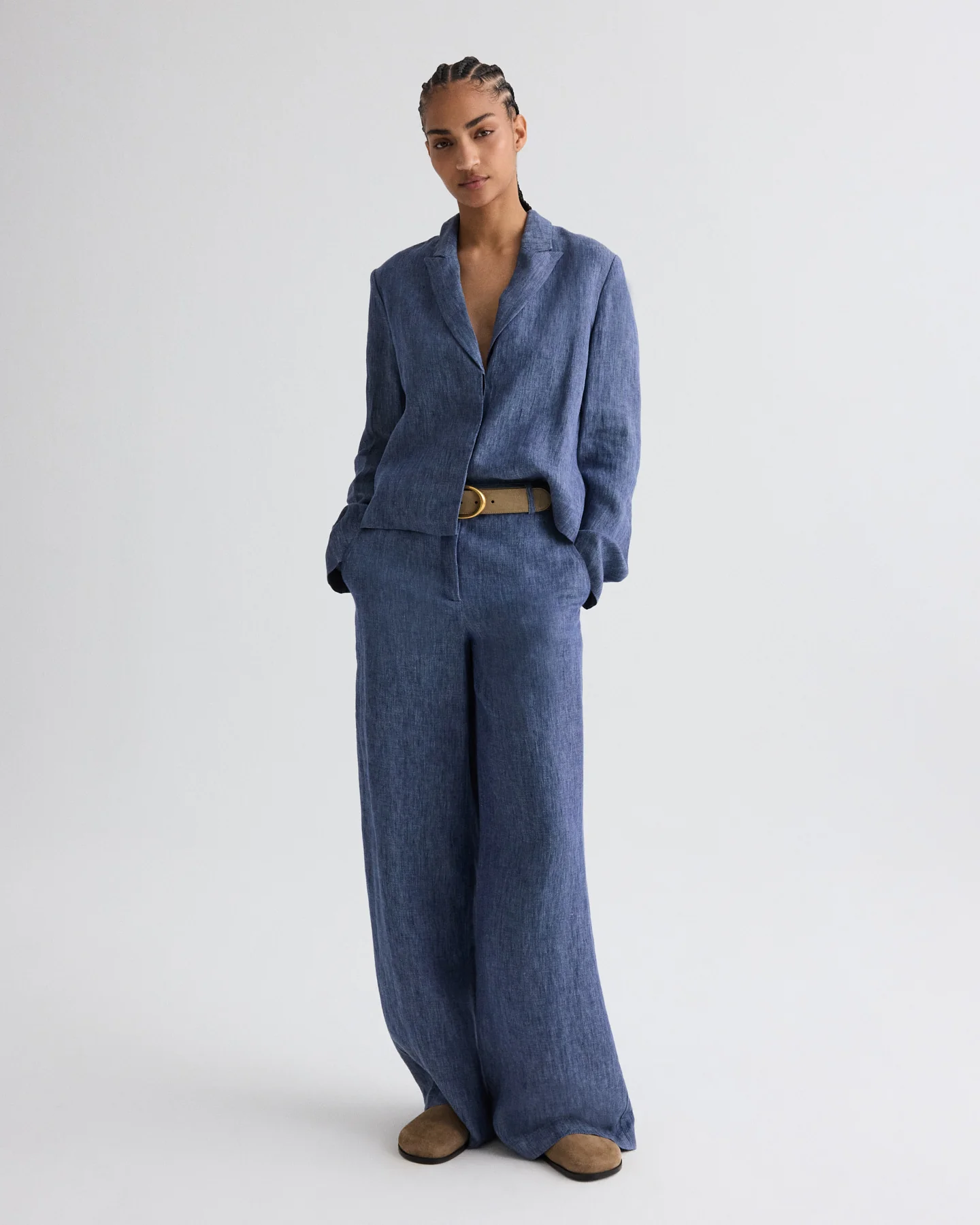 Lucy Top in Washed Hemp Denim - Image 3