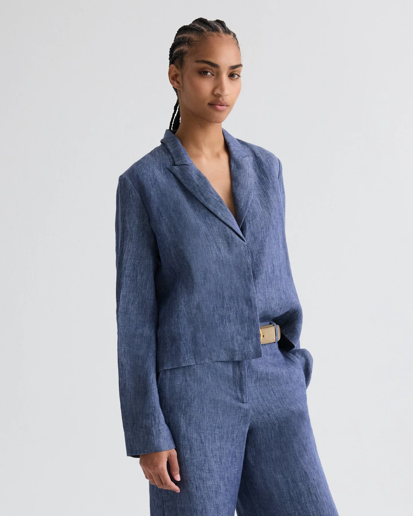 Lucy Top in Washed Hemp Denim - Image 4