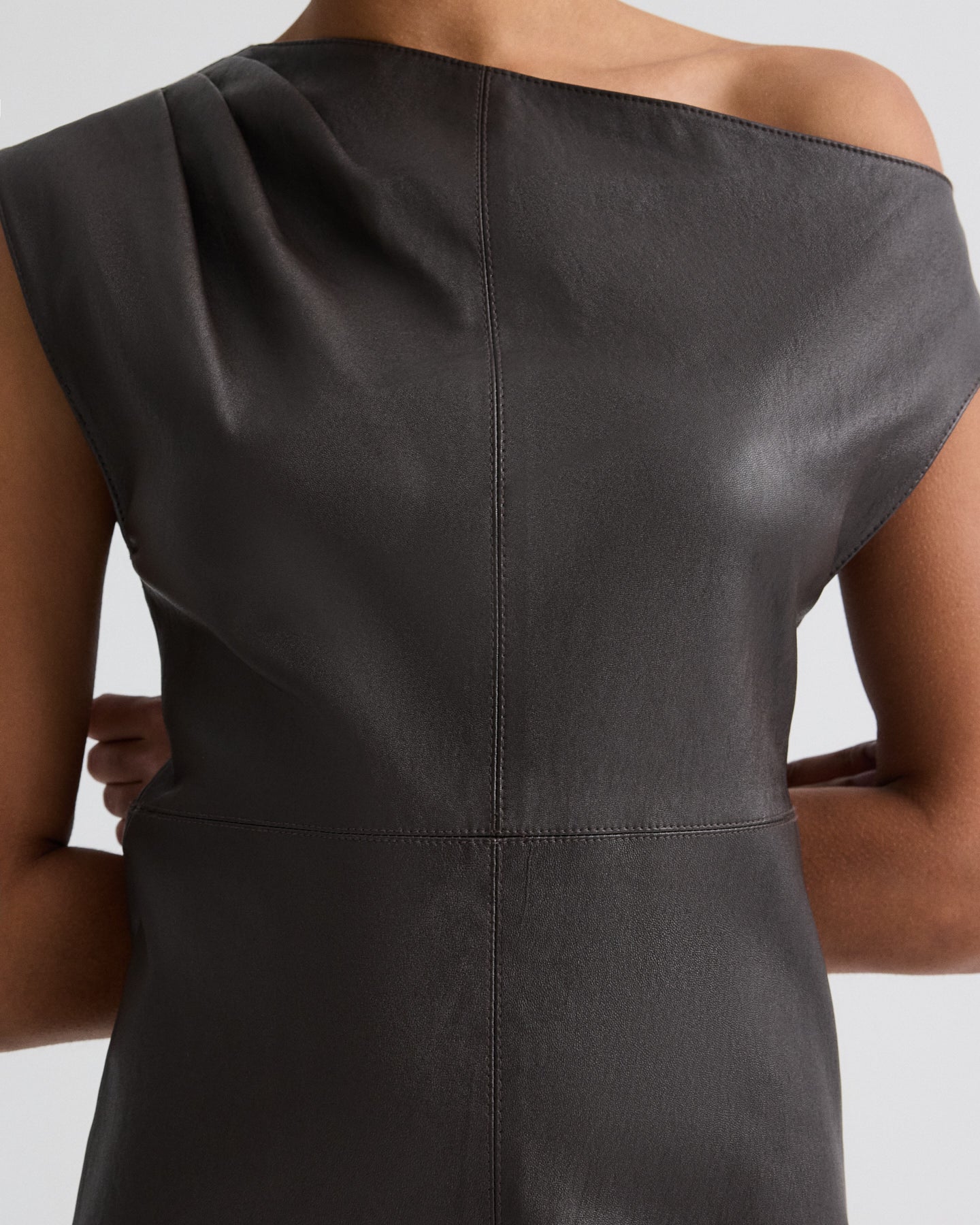 Marlowe Dress in Stretch Leather - Image 3