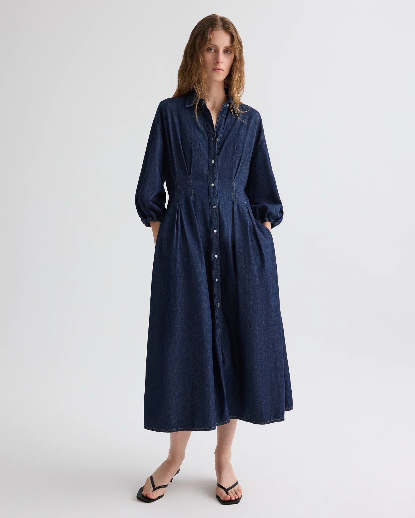Mason Dress in Denim Shirting