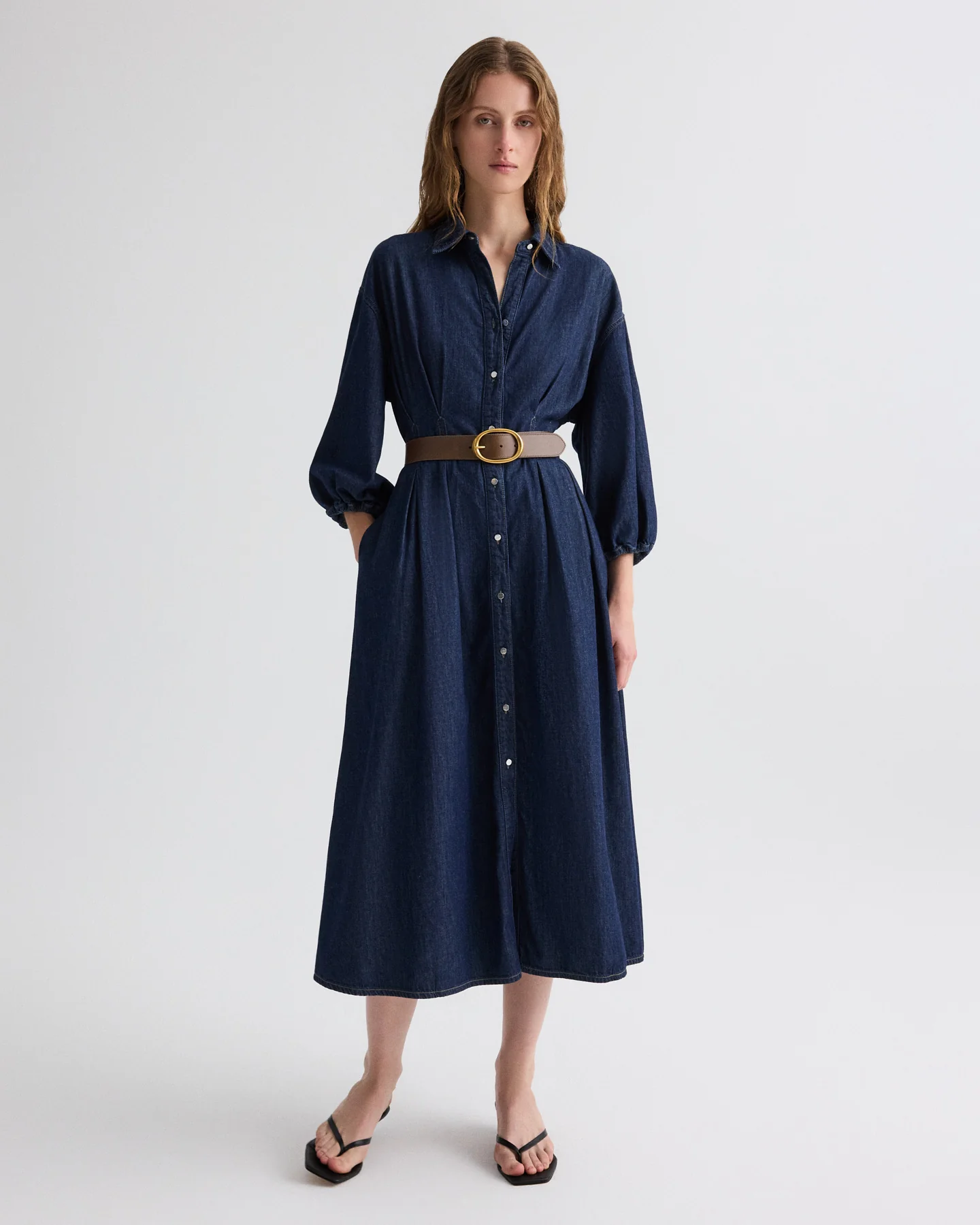 Mason Dress in Denim Shirting - Image 3