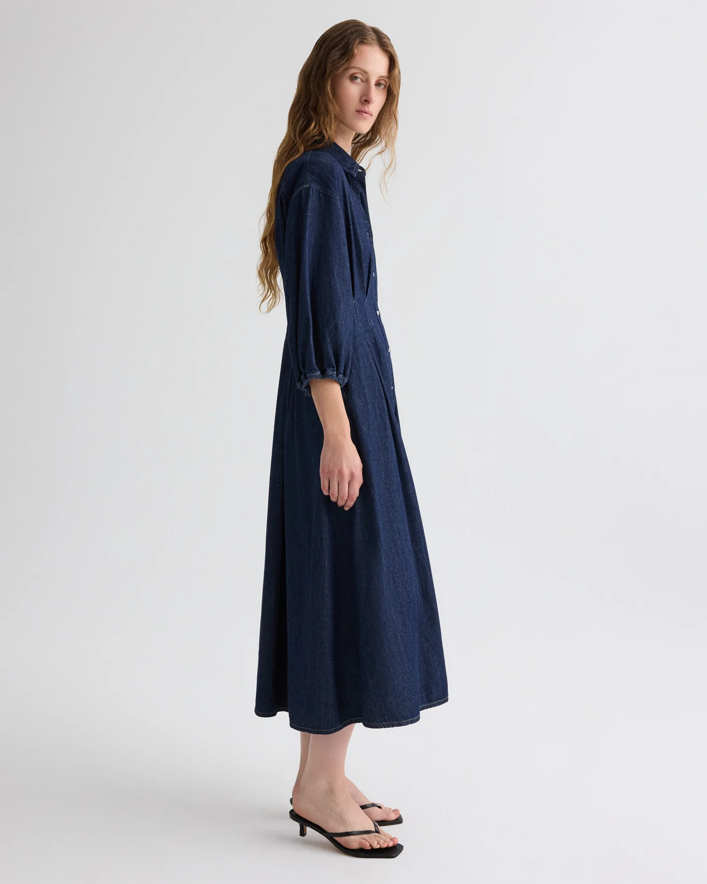 Mason Dress in Denim Shirting - Image 4