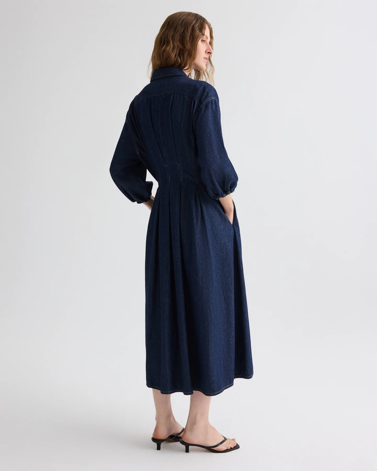 Mason Dress in Denim Shirting - Image 5