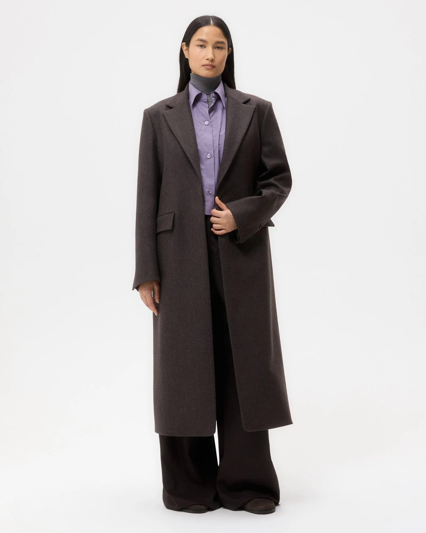 Mattie Coat in Melange Twill Coating
