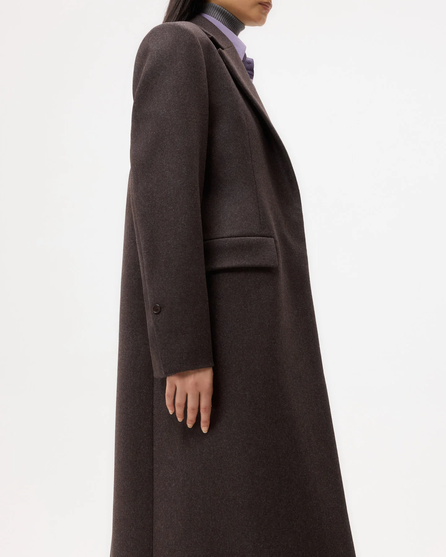 Mattie Coat in Melange Twill Coating - Image 2