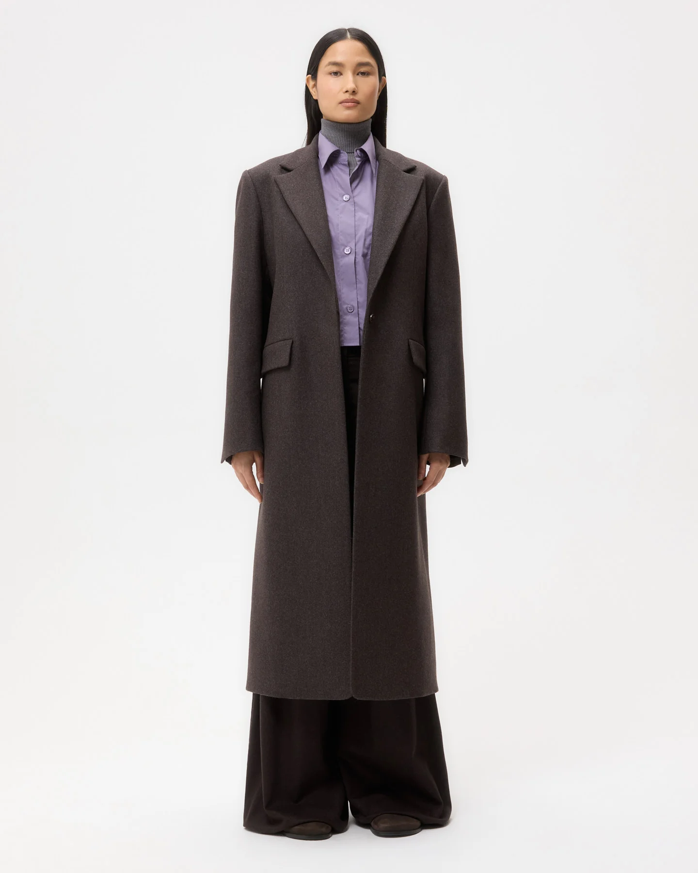 Mattie Coat in Melange Twill Coating - Image 5