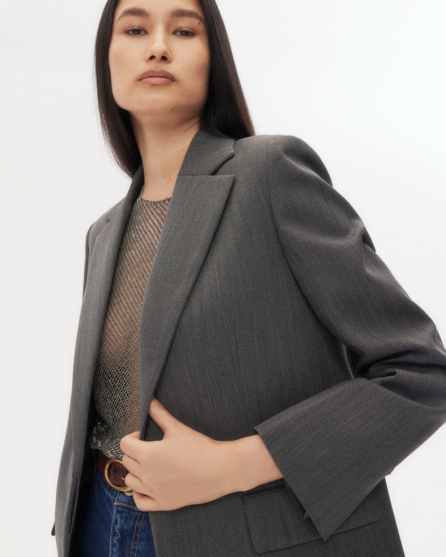 Jillian Blazer in Structured Wool Suiting - Image 3