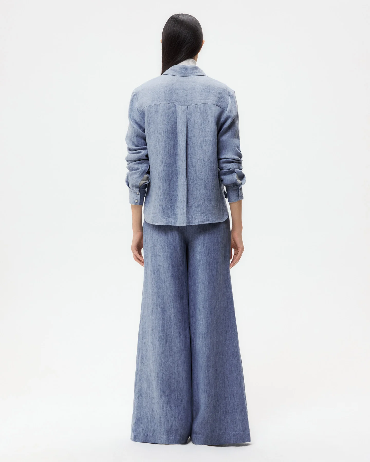 Rancher's Daughter Shirt in Lightweight Washed Hemp Denim - Image 4