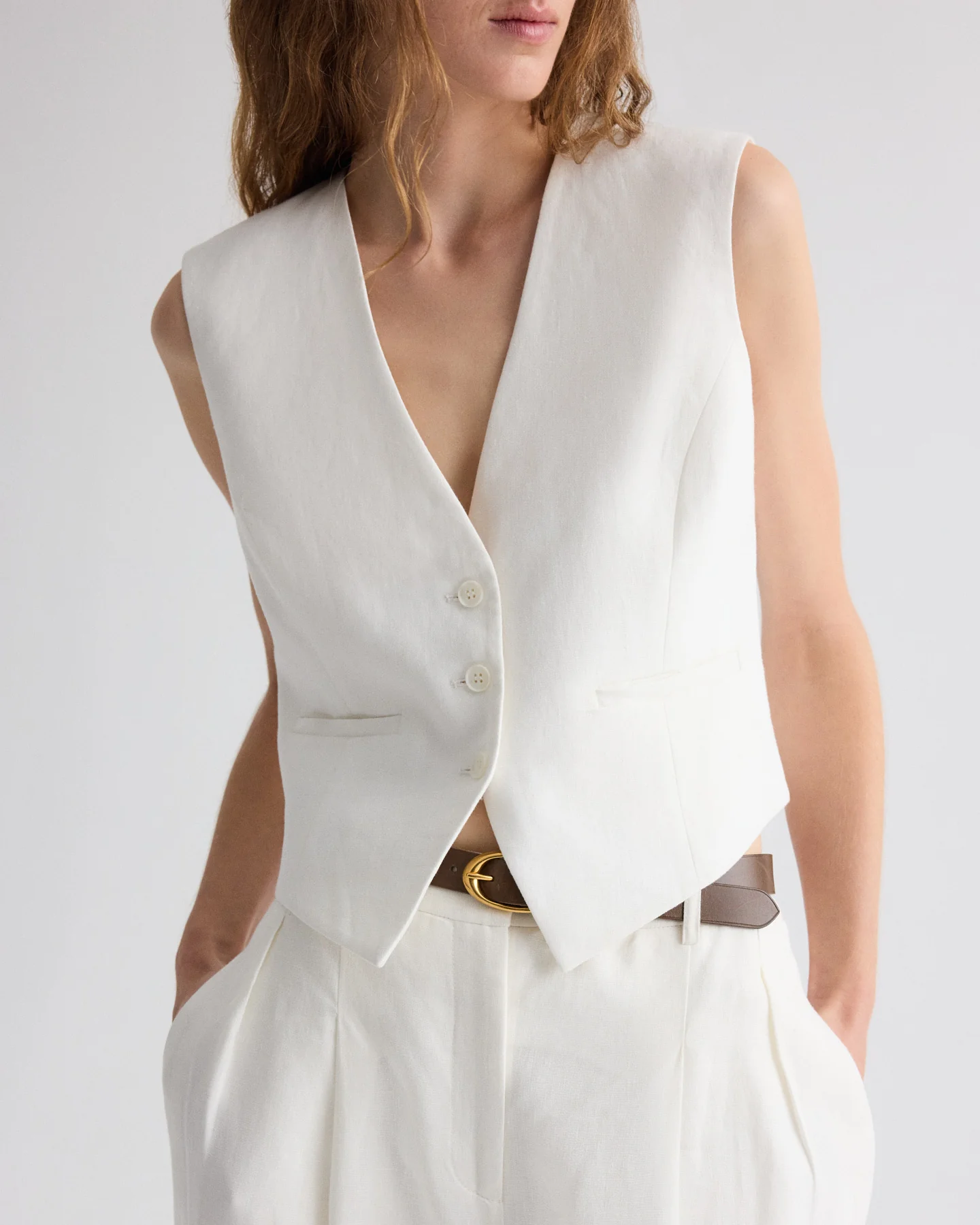 Mila Vest in Weave Linen - Image 2
