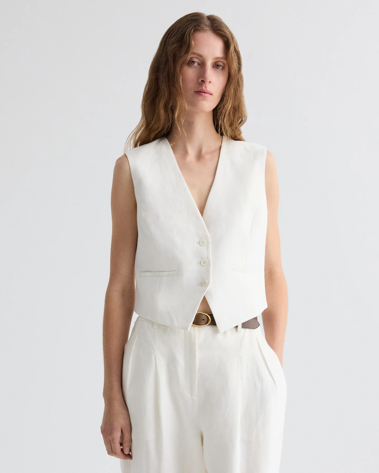 Mila Vest in Weave Linen - Image 4