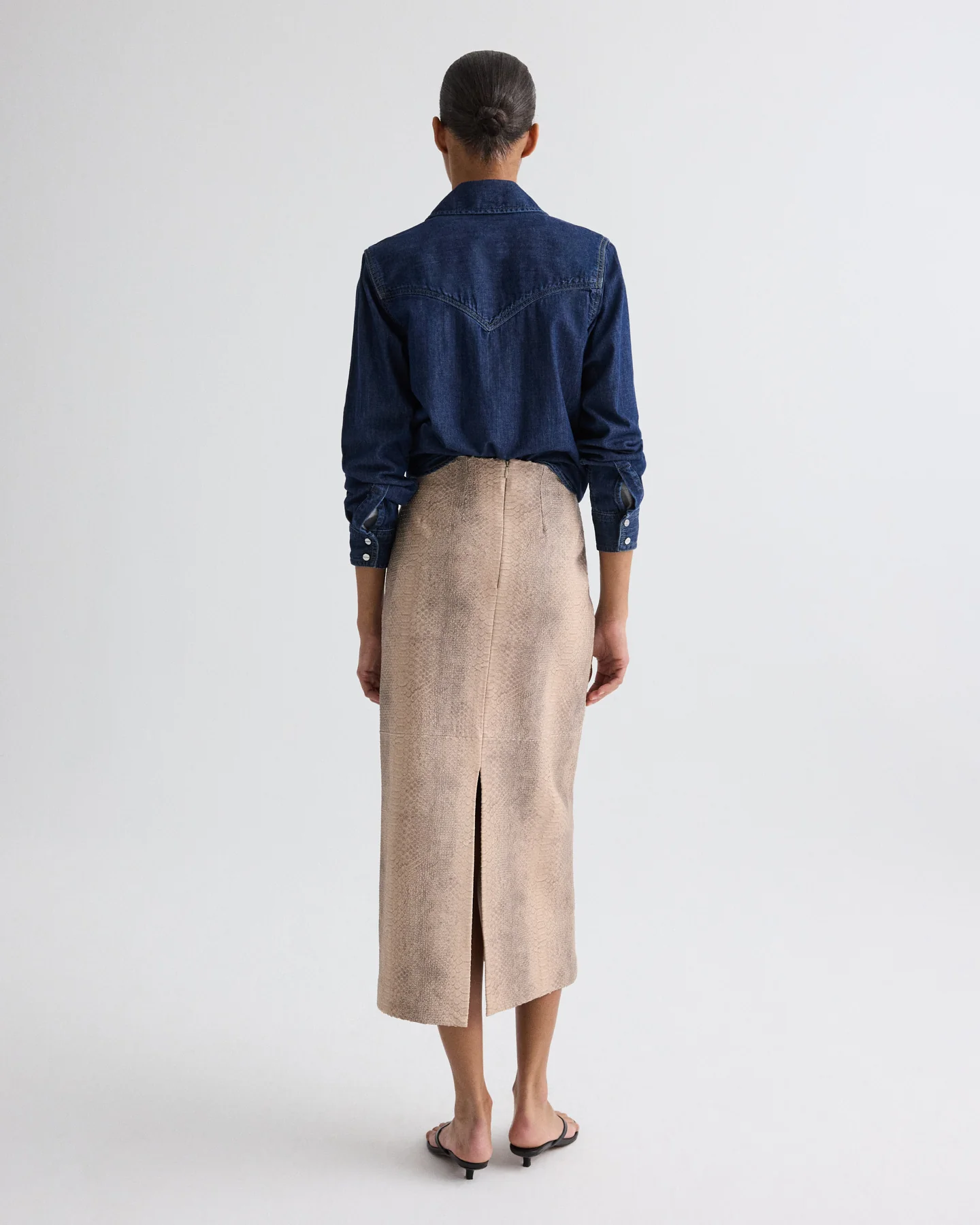 Miles Skirt in Embossed Python Leather - Image 5
