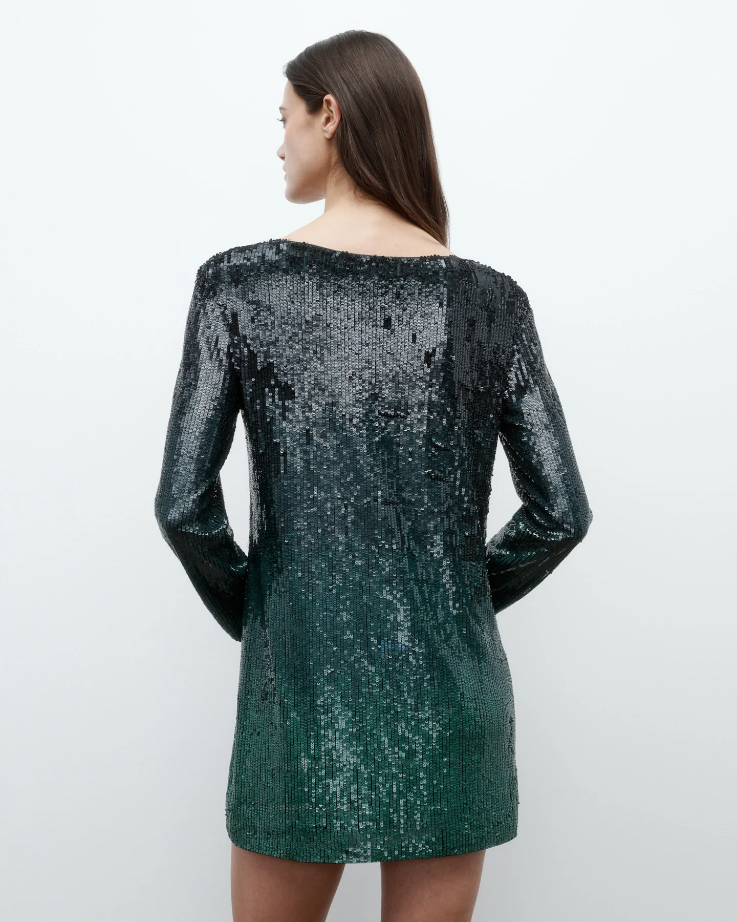 Mini T Shirt Dress in Fishscale Sequins - Image 6