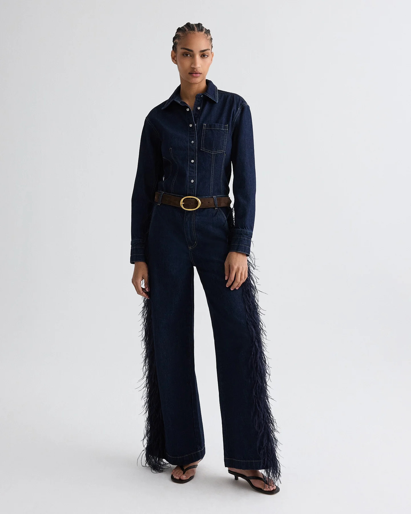 Mott St. Jean with Feathers in Heavy Denim - Image 2