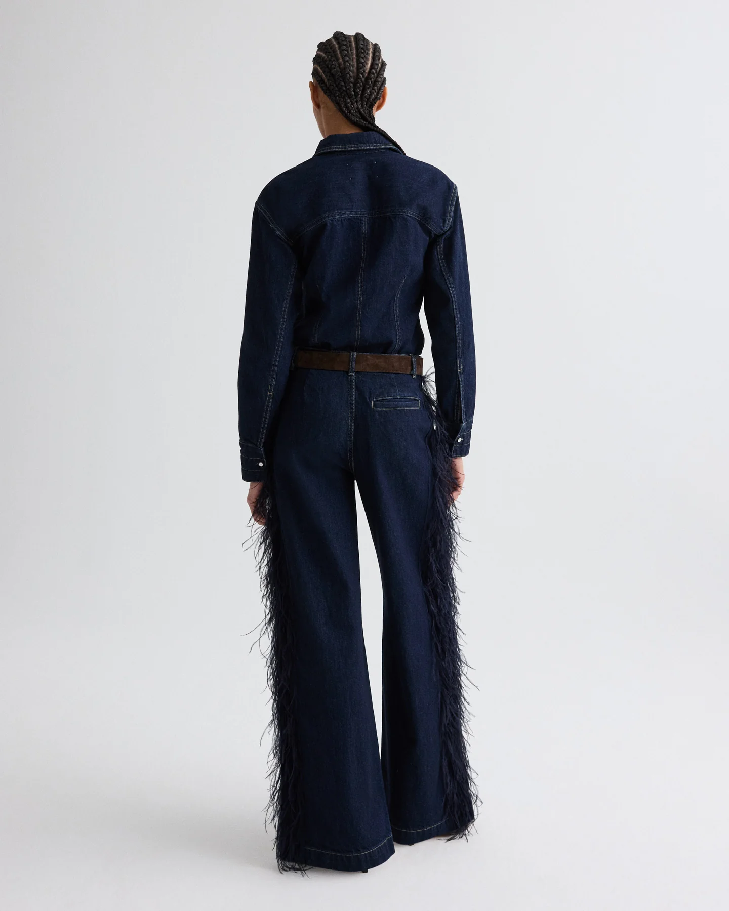Mott St. Jean with Feathers in Heavy Denim - Image 5