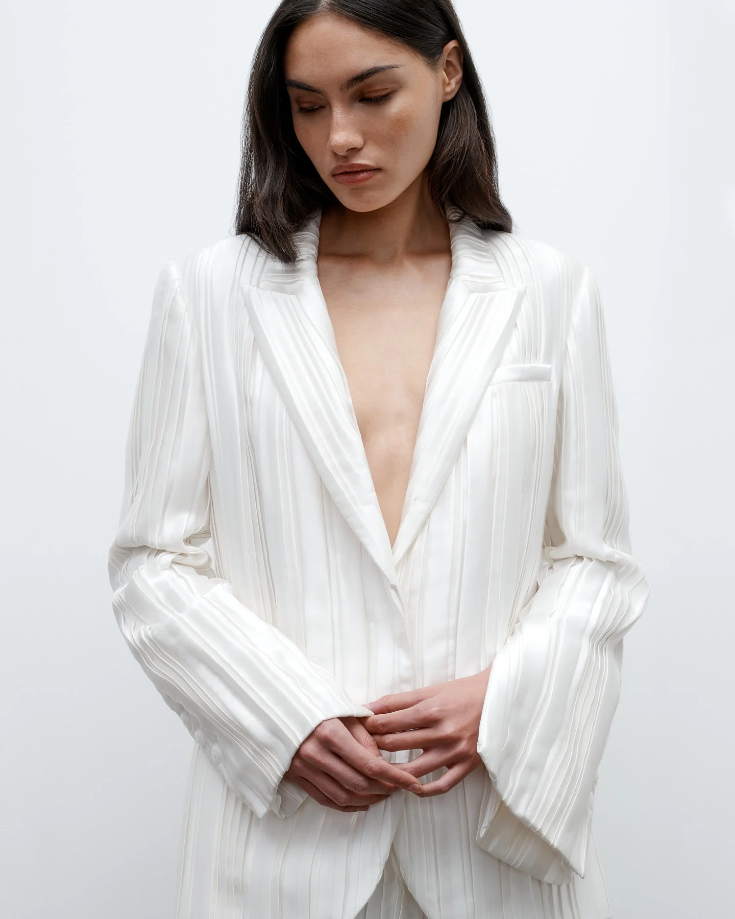 Next Boyfriend Blazer in Crushed Silk Charmeuse - Image 3