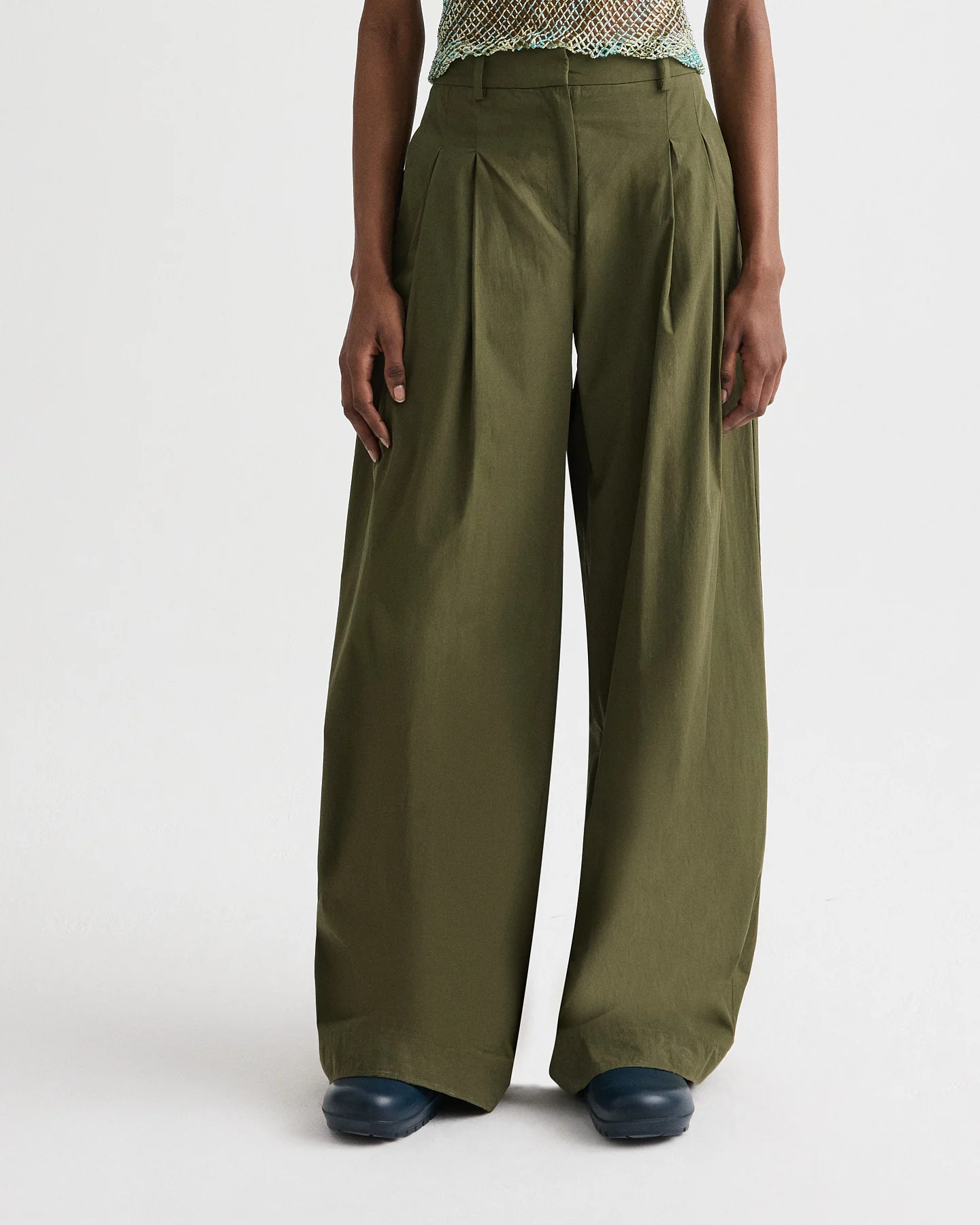 Next Didi Pant with Raw Hem in Vintage Washed Poplin - Image 2