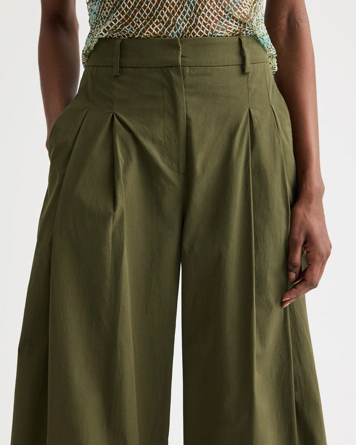 Next Didi Pant with Raw Hem in Vintage Washed Poplin - Image 3
