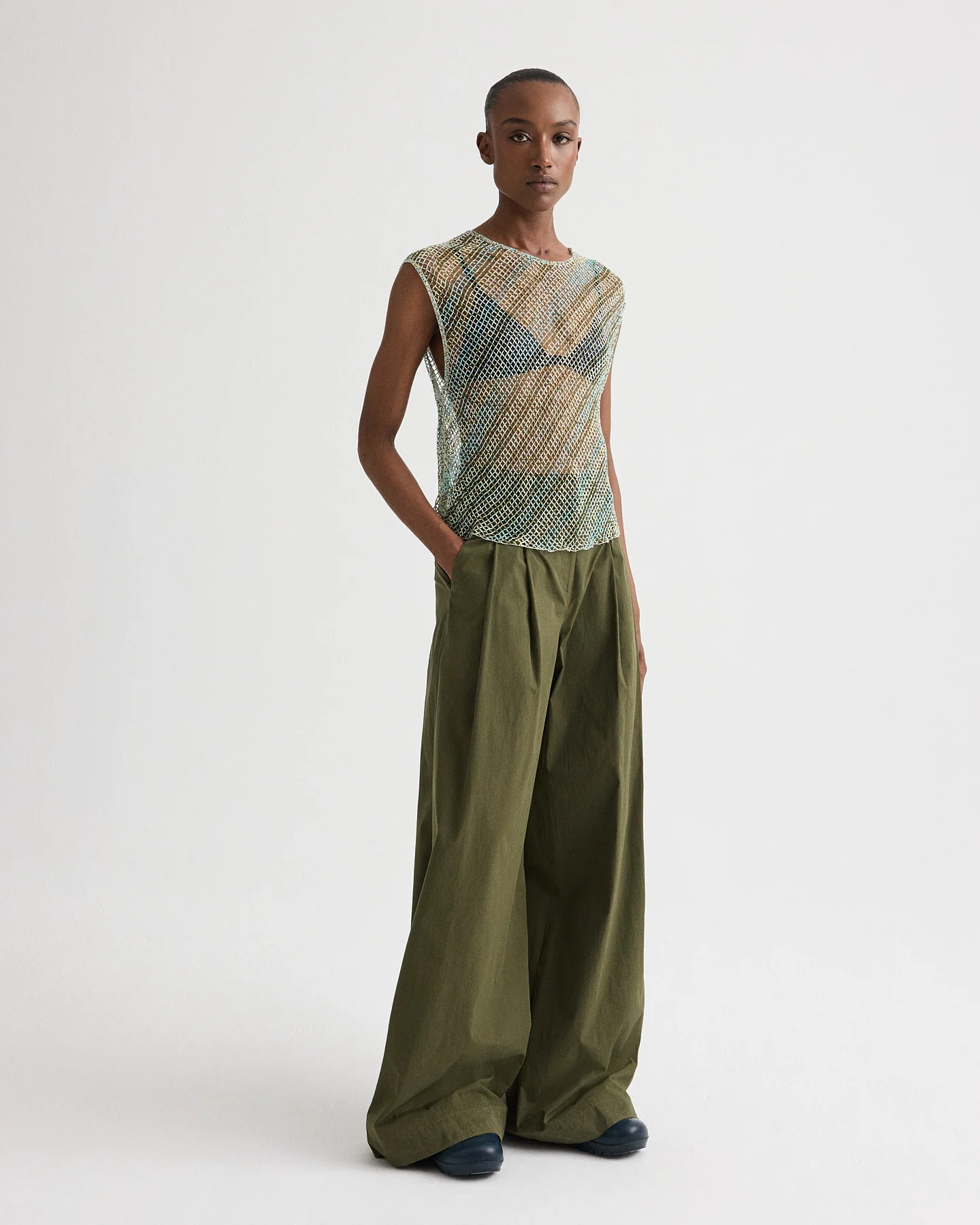 Next Didi Pant with Raw Hem in Vintage Washed Poplin - Image 4