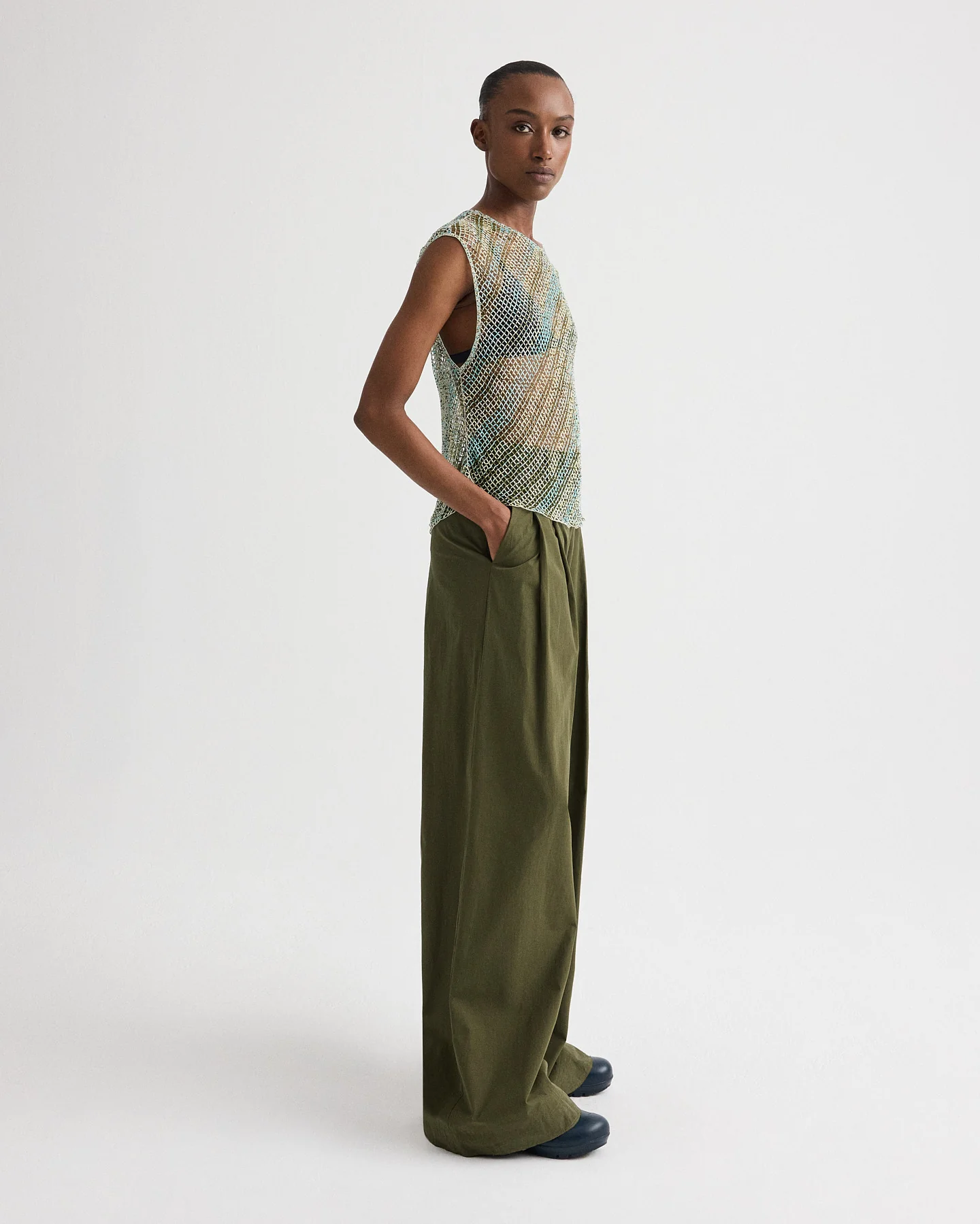 Next Didi Pant with Raw Hem in Vintage Washed Poplin - Image 5