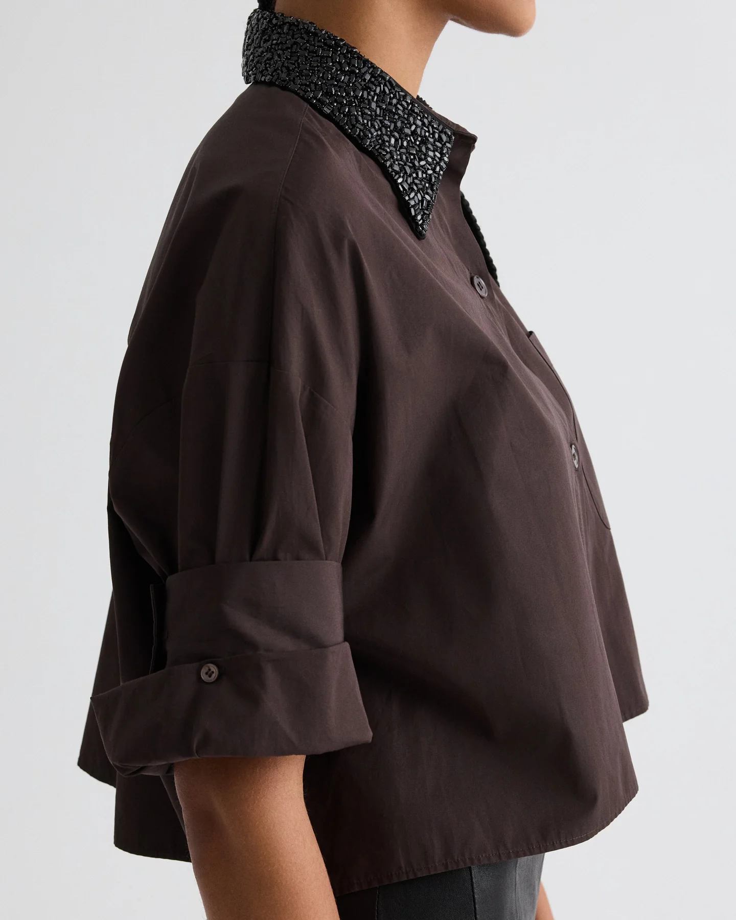 Next Ex Shirt with Crystal Collar in Super Compact Poplin - Image 2